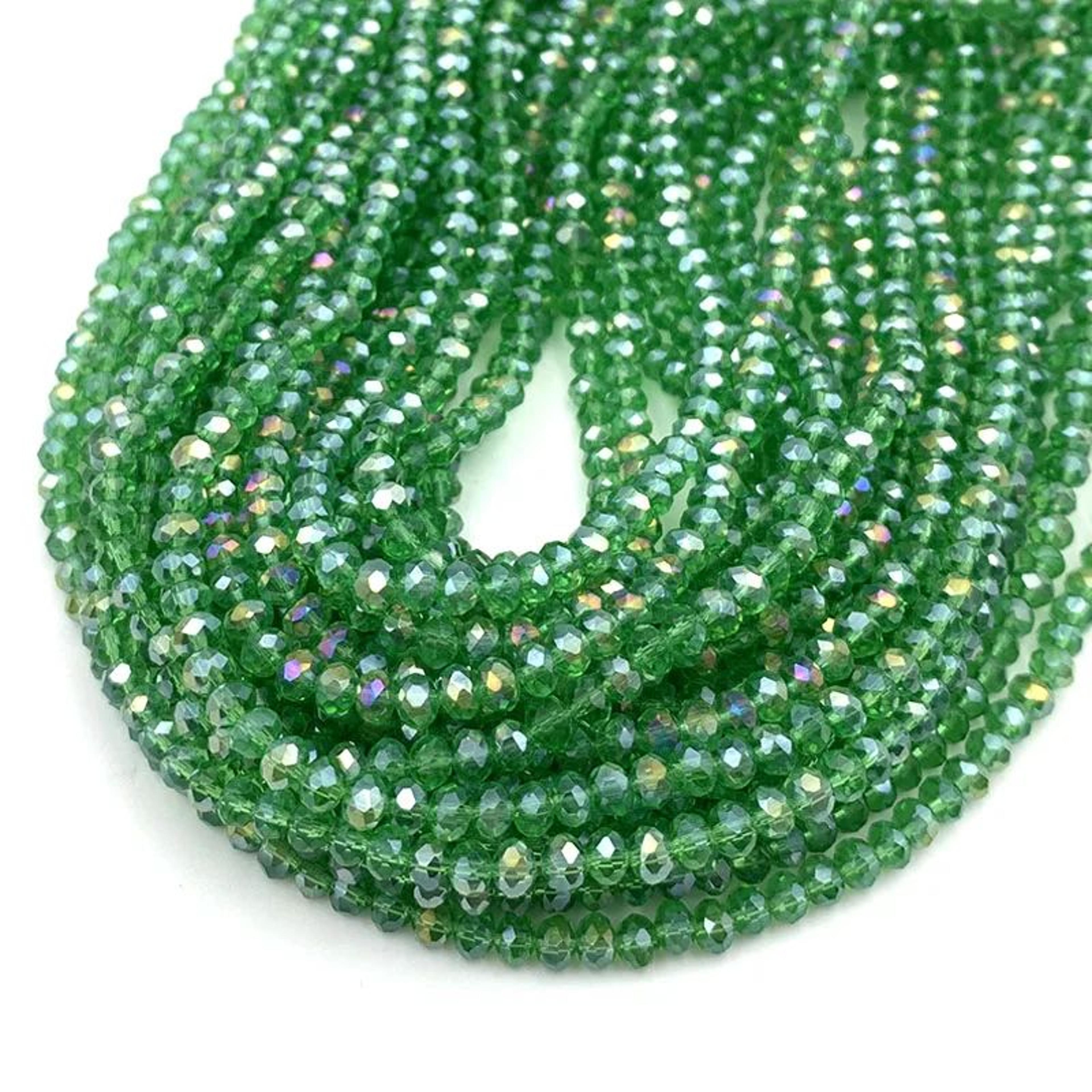 Faceted Glass Rondelle Spacer Beads For DIY Jewelry Making 7