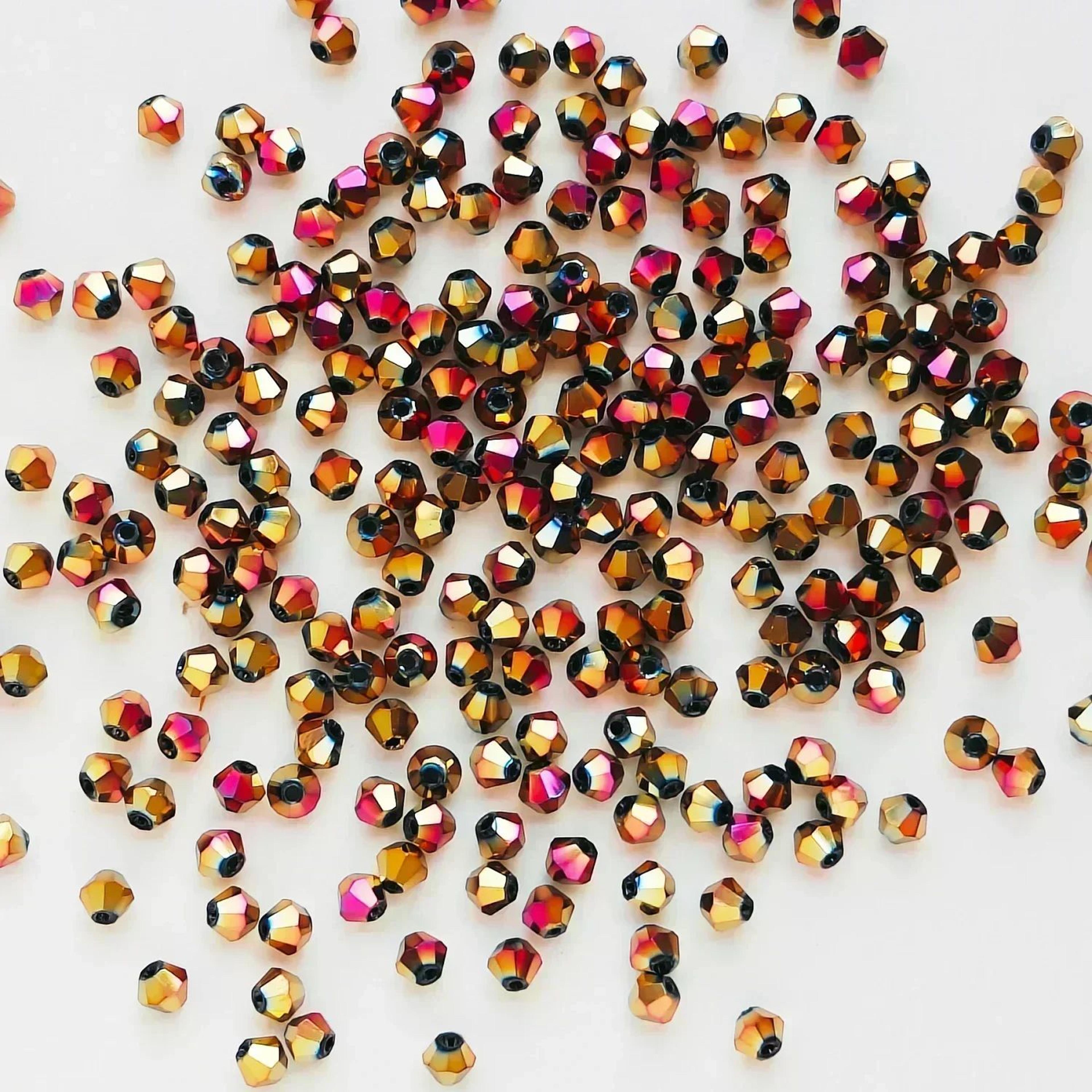 100pcs 4mm Shiny Faceted Bicone Crystal Beads For DIY Jewelry 11