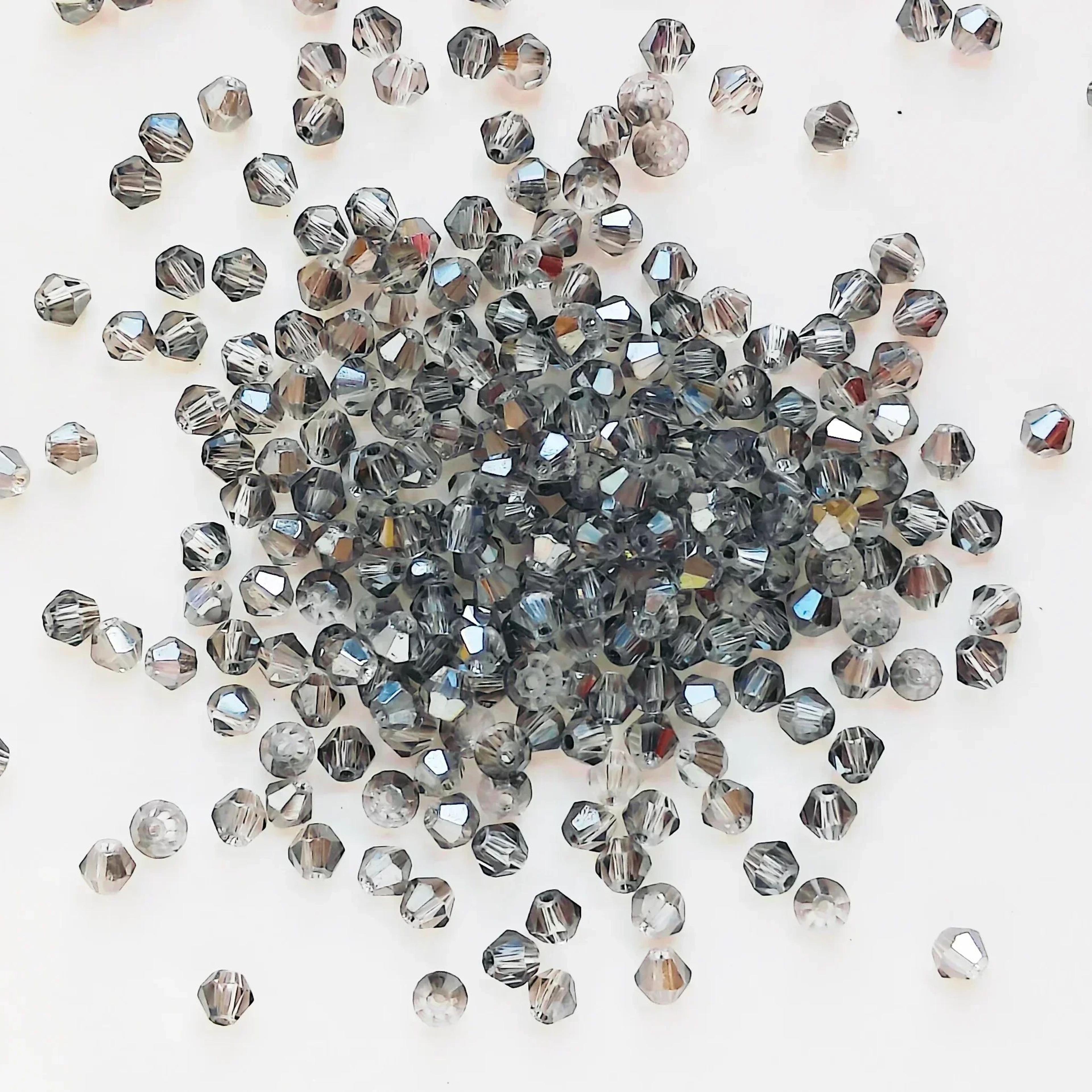 100pcs 4mm Shiny Faceted Bicone Crystal Beads For DIY Jewelry 12