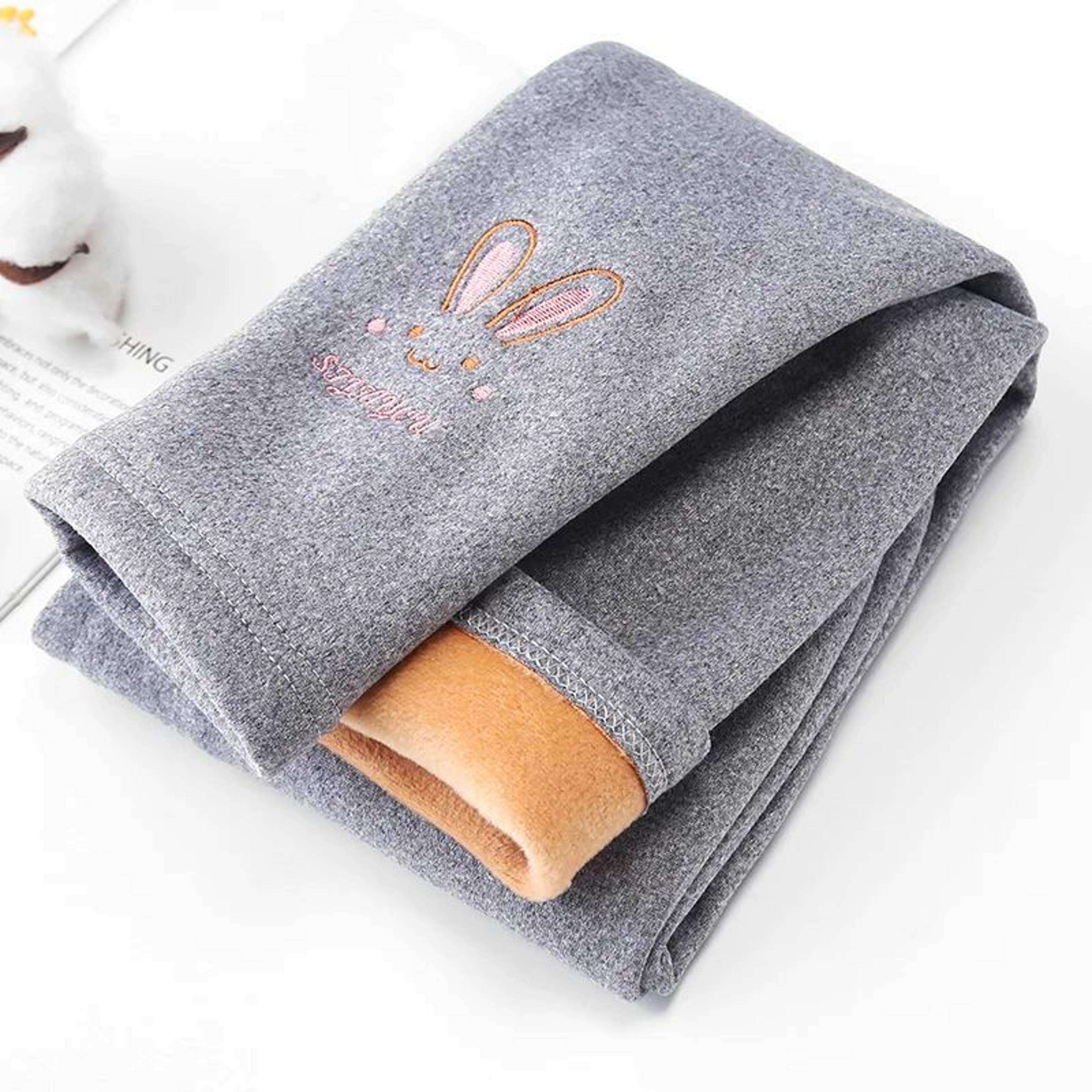 Girls Thick Warm Rabbit Leggings For Autumn And Winter 4