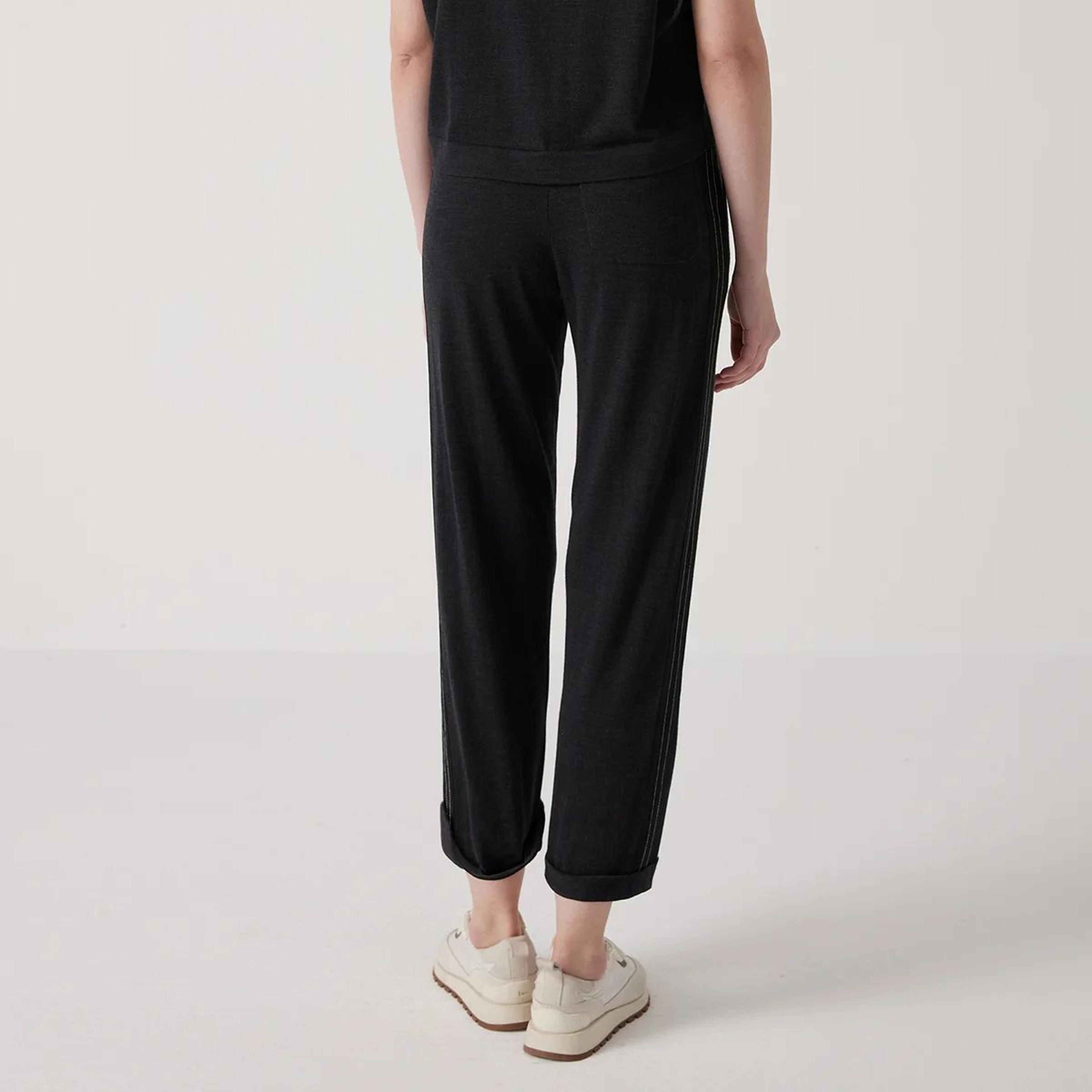 Womens Silk Blend Merino Wool Full Length Trousers 4