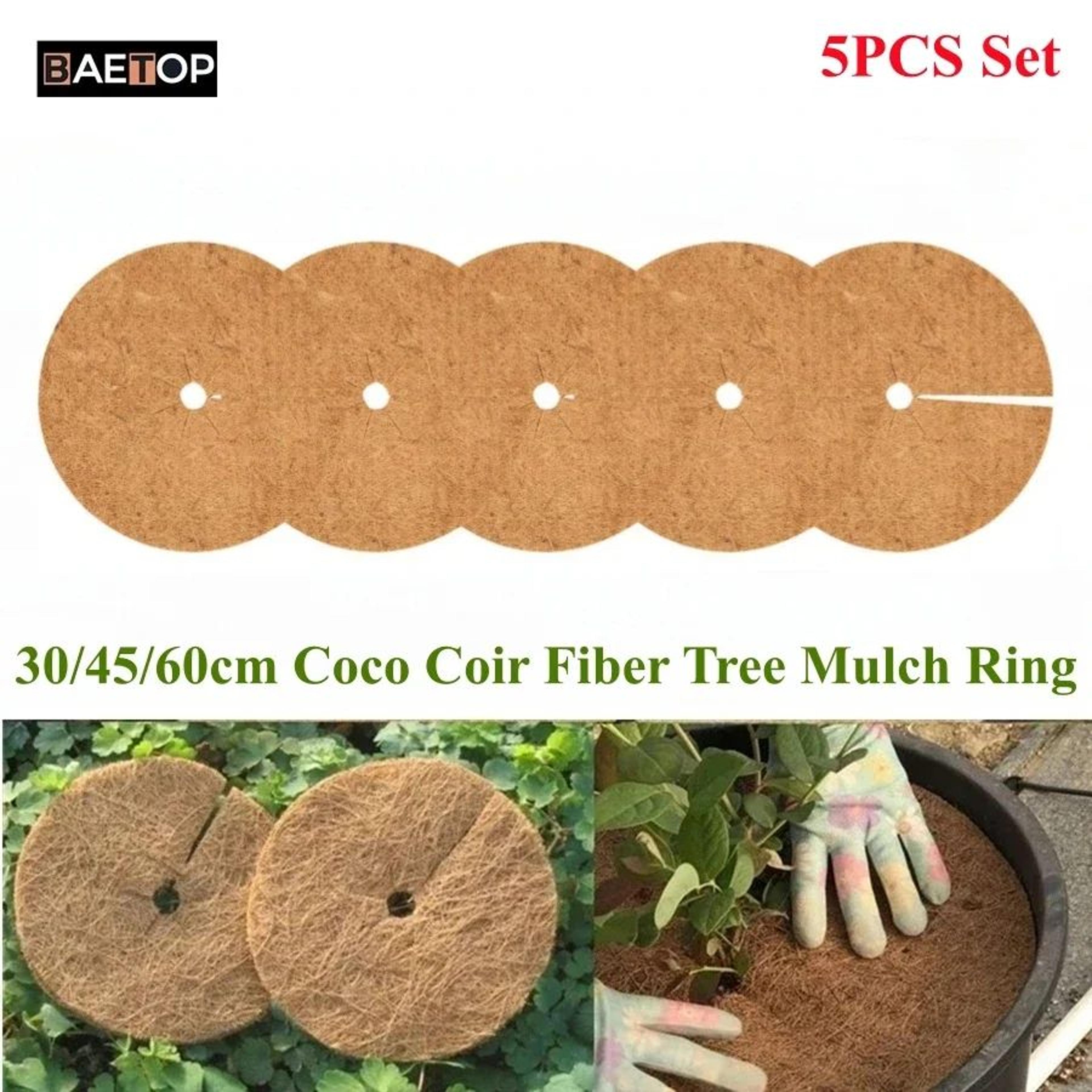 natural coco coir tree mulch rings for weed control set of 5