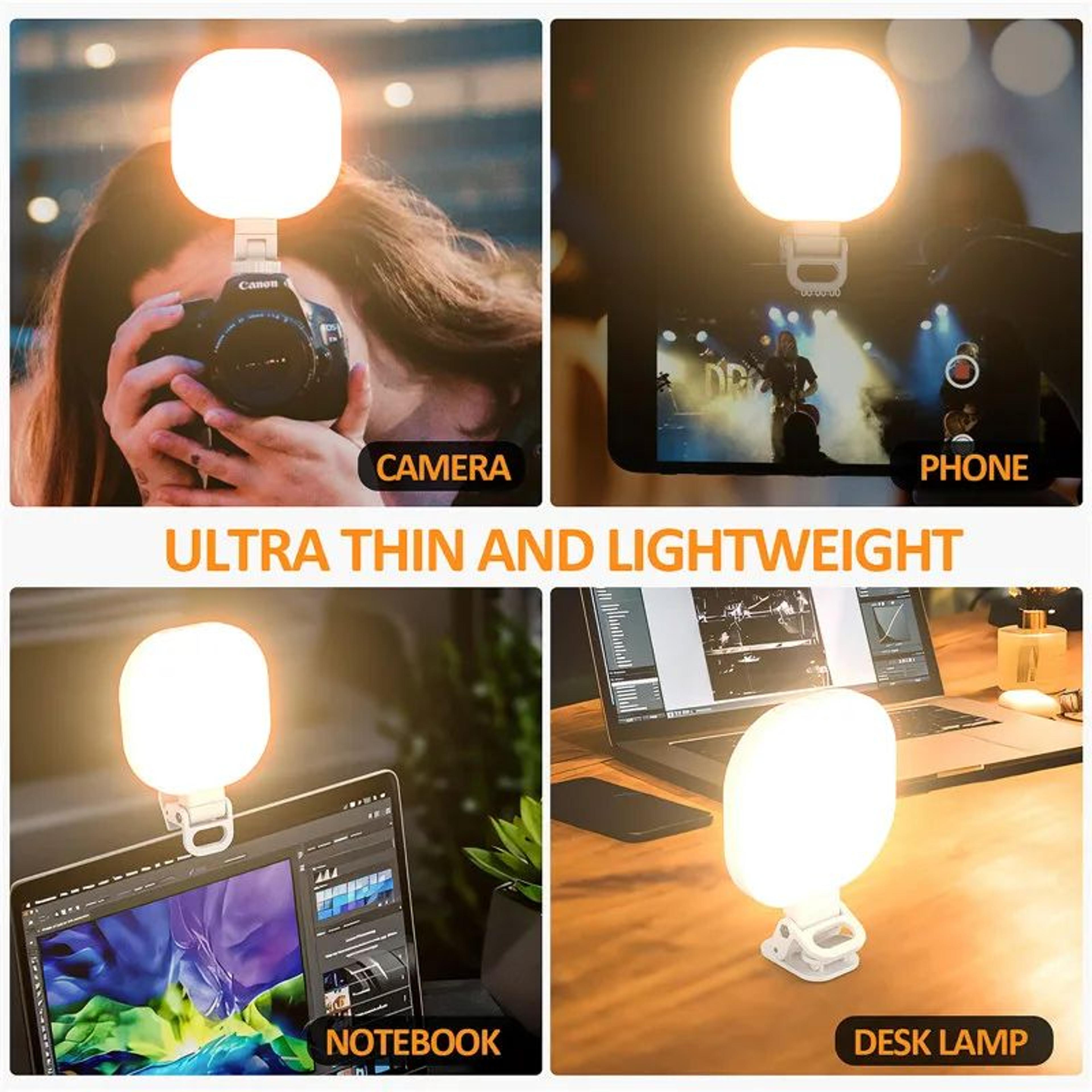 Rechargeable Clip On LED Selfie Light For Phones And Live Streaming 1
