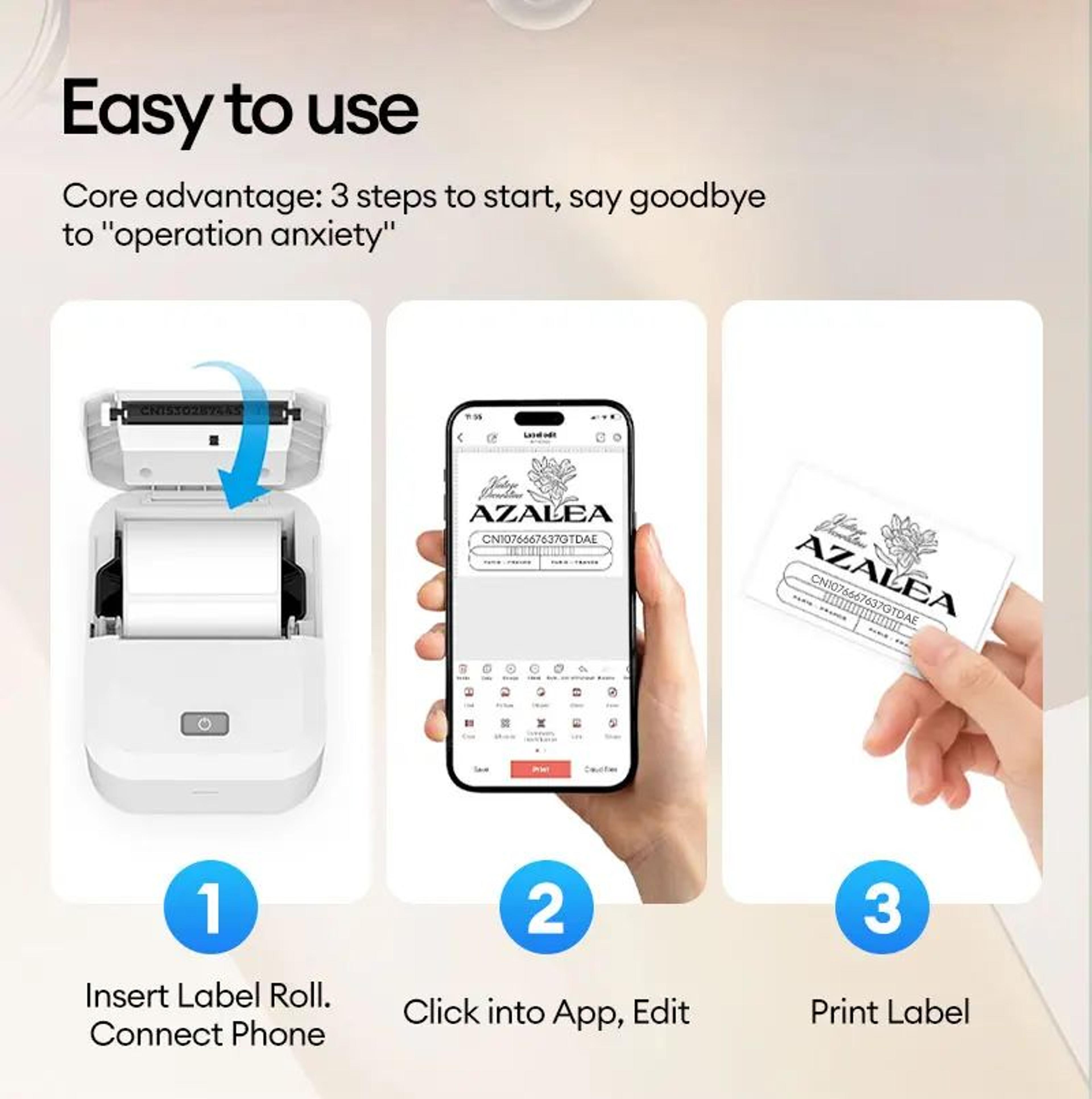 Marklife X2 Mini Portable Bluetooth Inkless Thermal Label Printer 6
