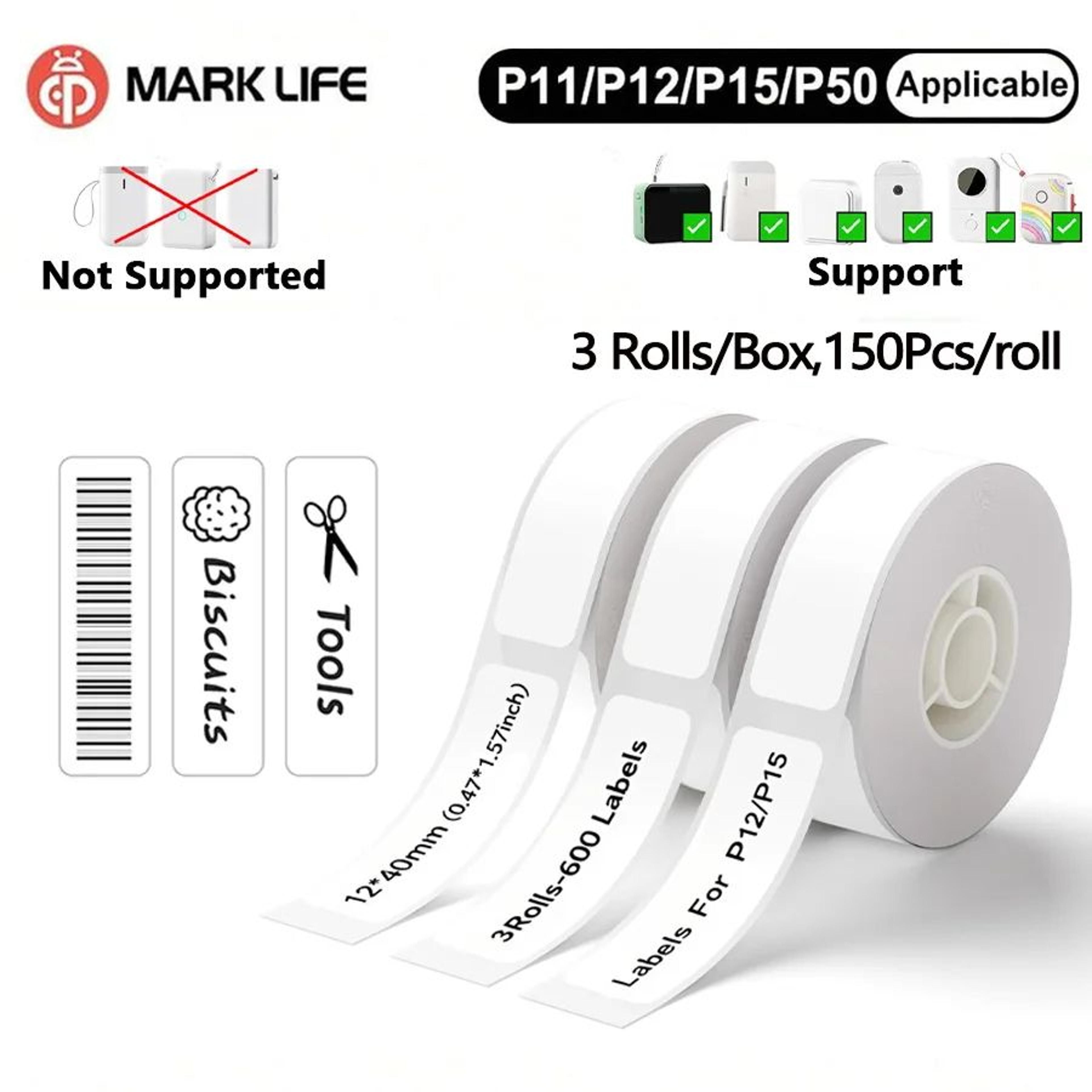 marklife 3 roll self adhesive thermal labels for home and business