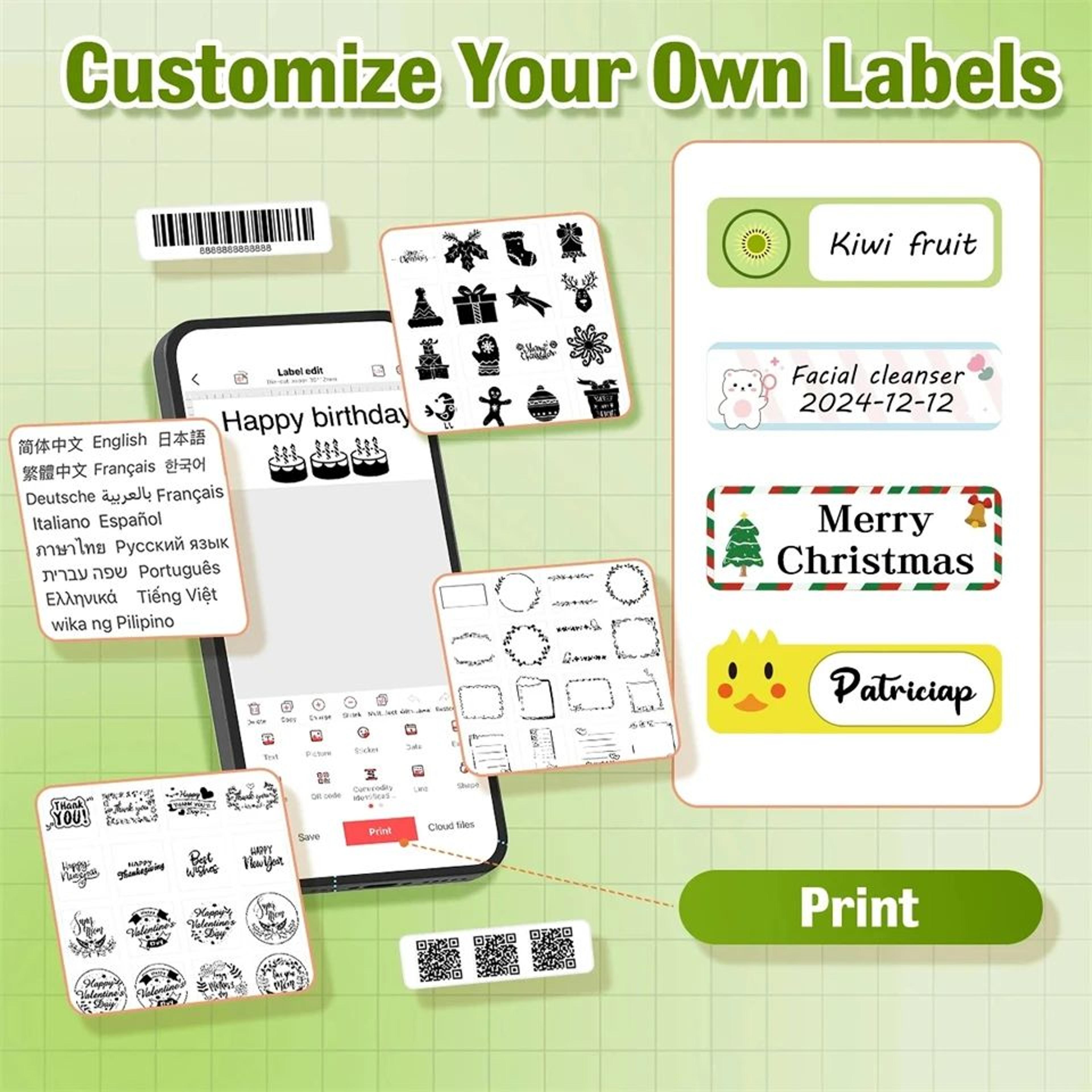 P15 Mini Portable Bluetooth Inkless Thermal Label Printer 7