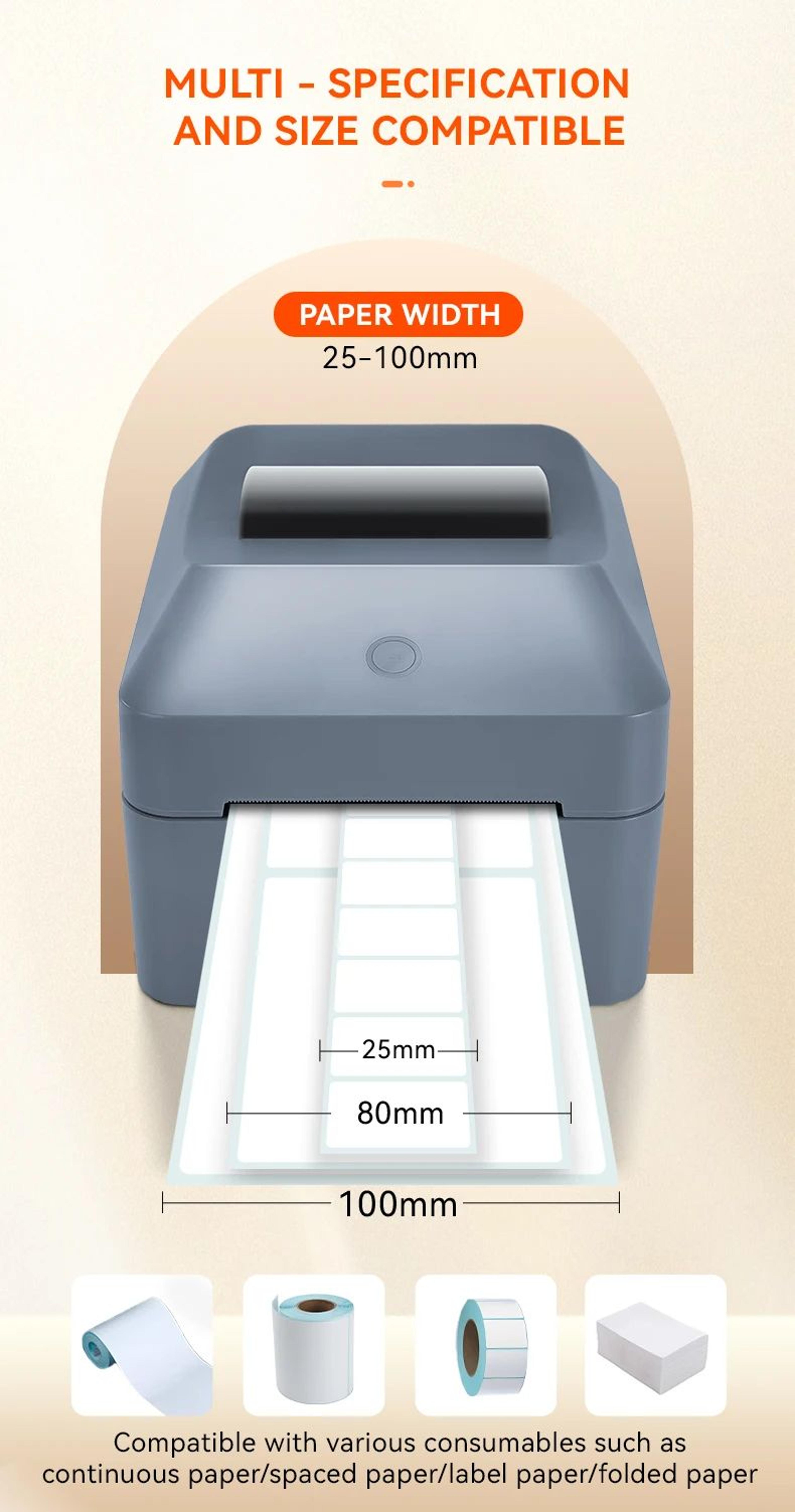 4x6 Thermal Shipping Label Printer With Built In Paper Roll Compartment 7