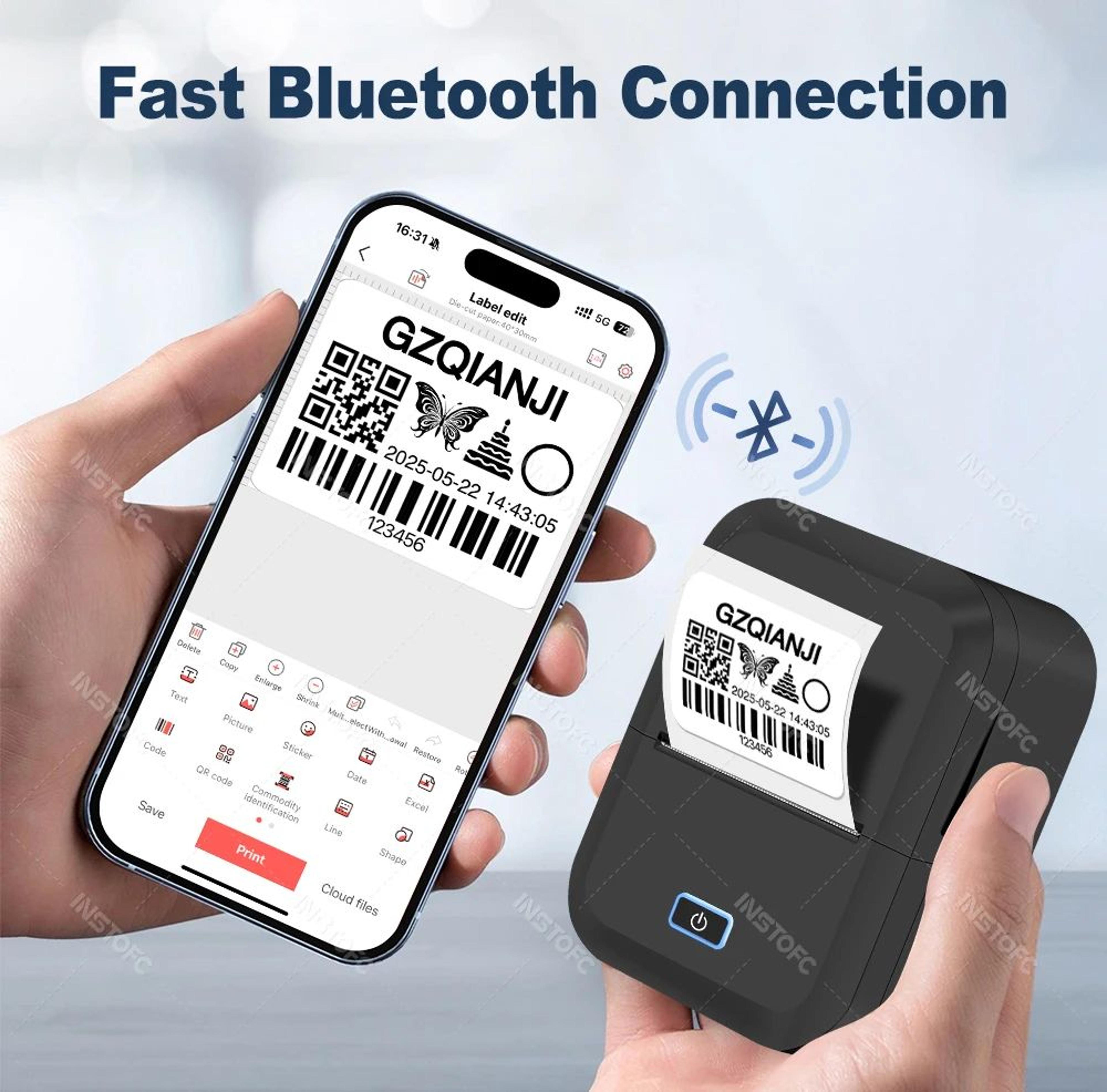 Marklife X2 Mini Portable Inkless Thermal Sticker Label Printer 6