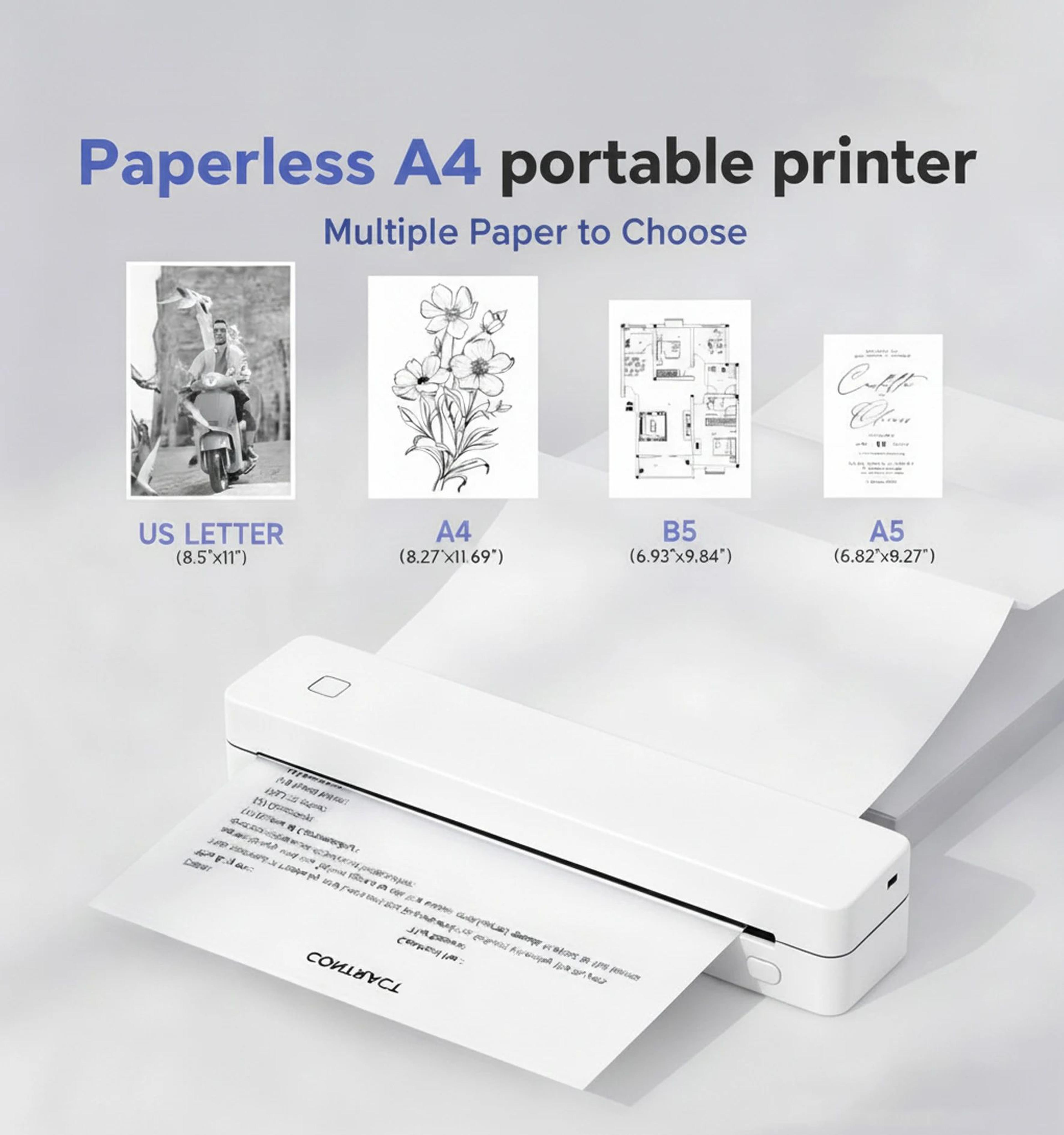 Portable A4 Bluetooth Thermal Printer For Home And Office 6