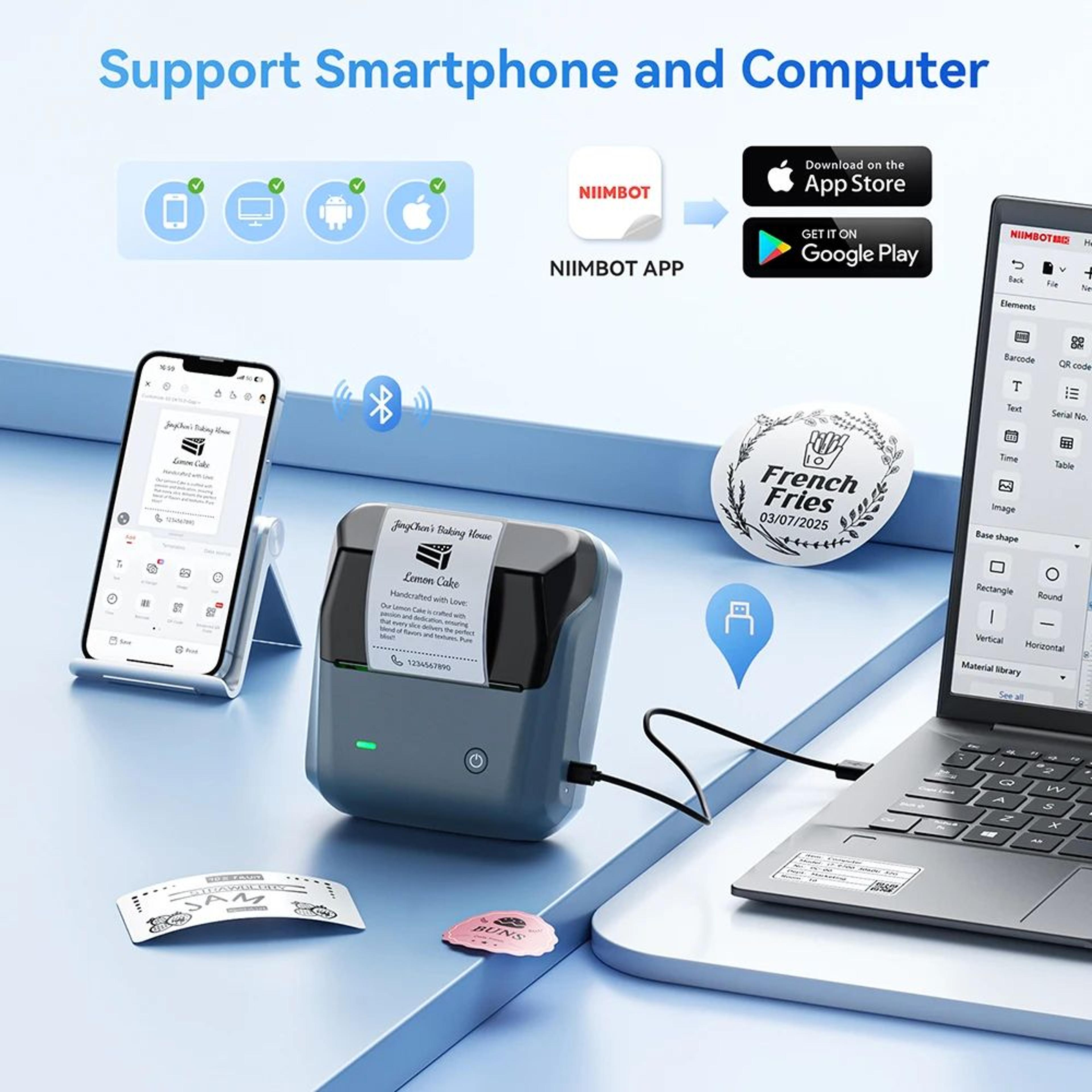 NIIMBOT B31 Portable Thermal Label Printer For Business And Retail 3