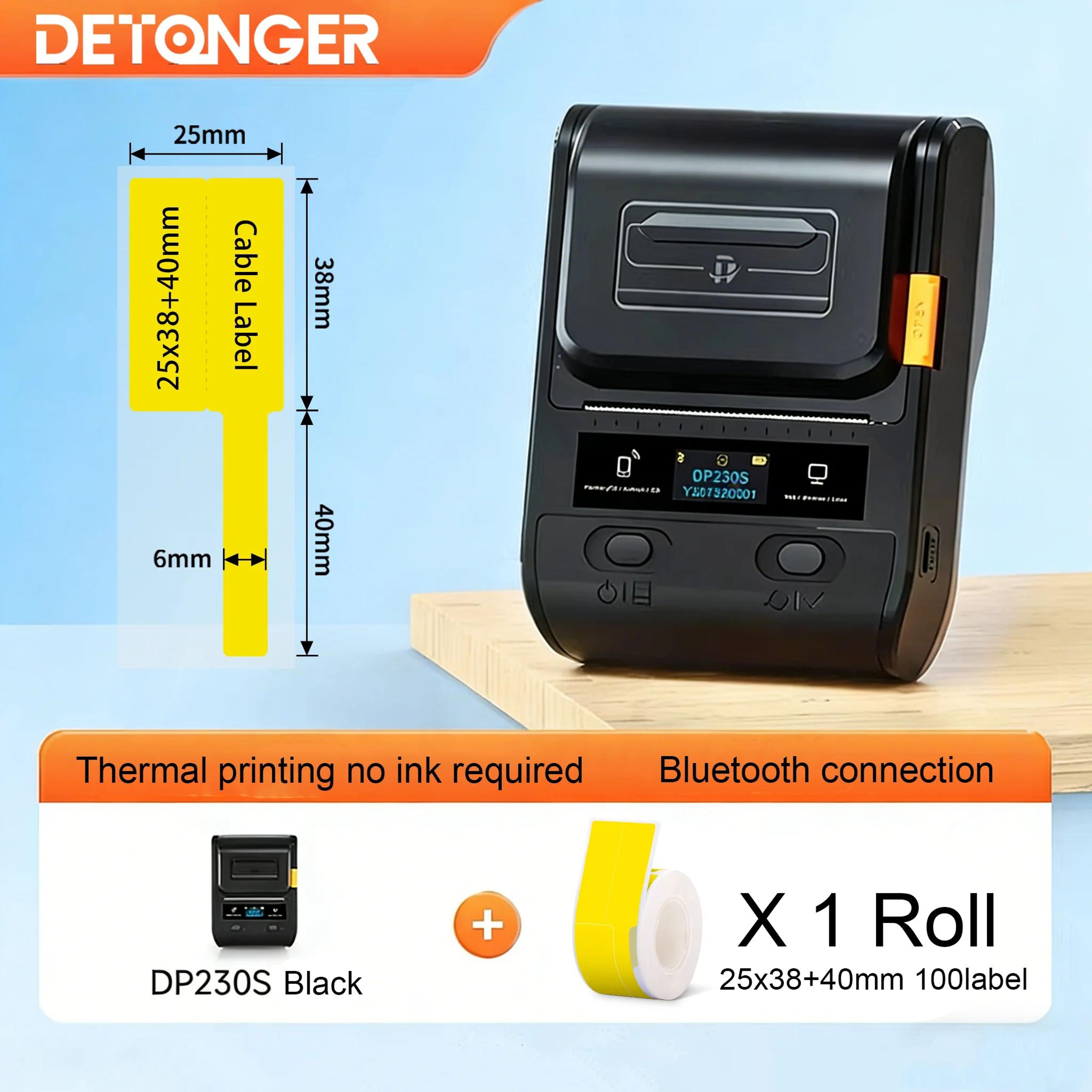 DETONGER DP230S Portable Bluetooth Thermal Cable Label Printer 7
