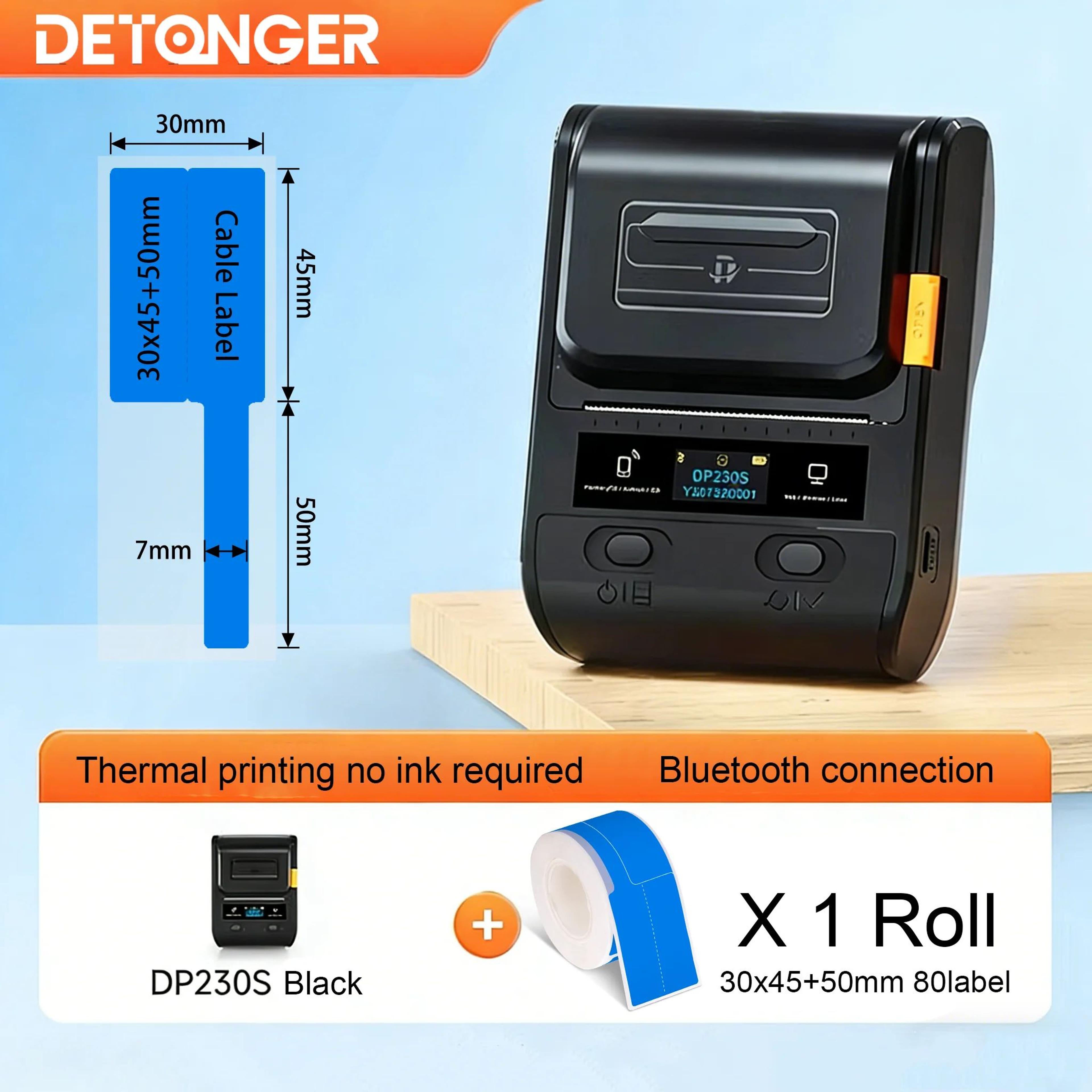 DETONGER DP230S Portable Bluetooth Thermal Cable Label Printer 17