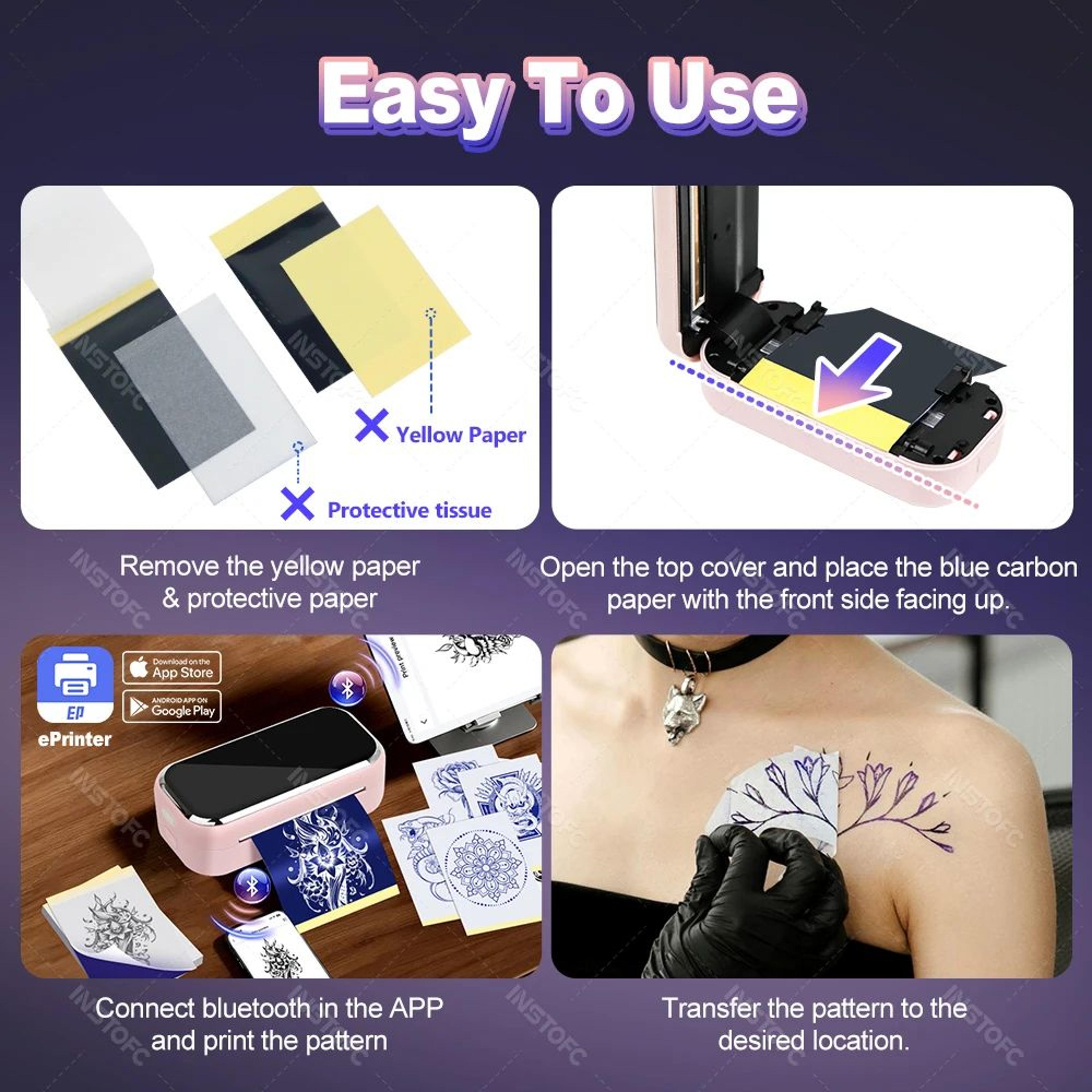 AIMO MR3 Mini Wireless Thermal Stencil Printer For Small Tattoos 7