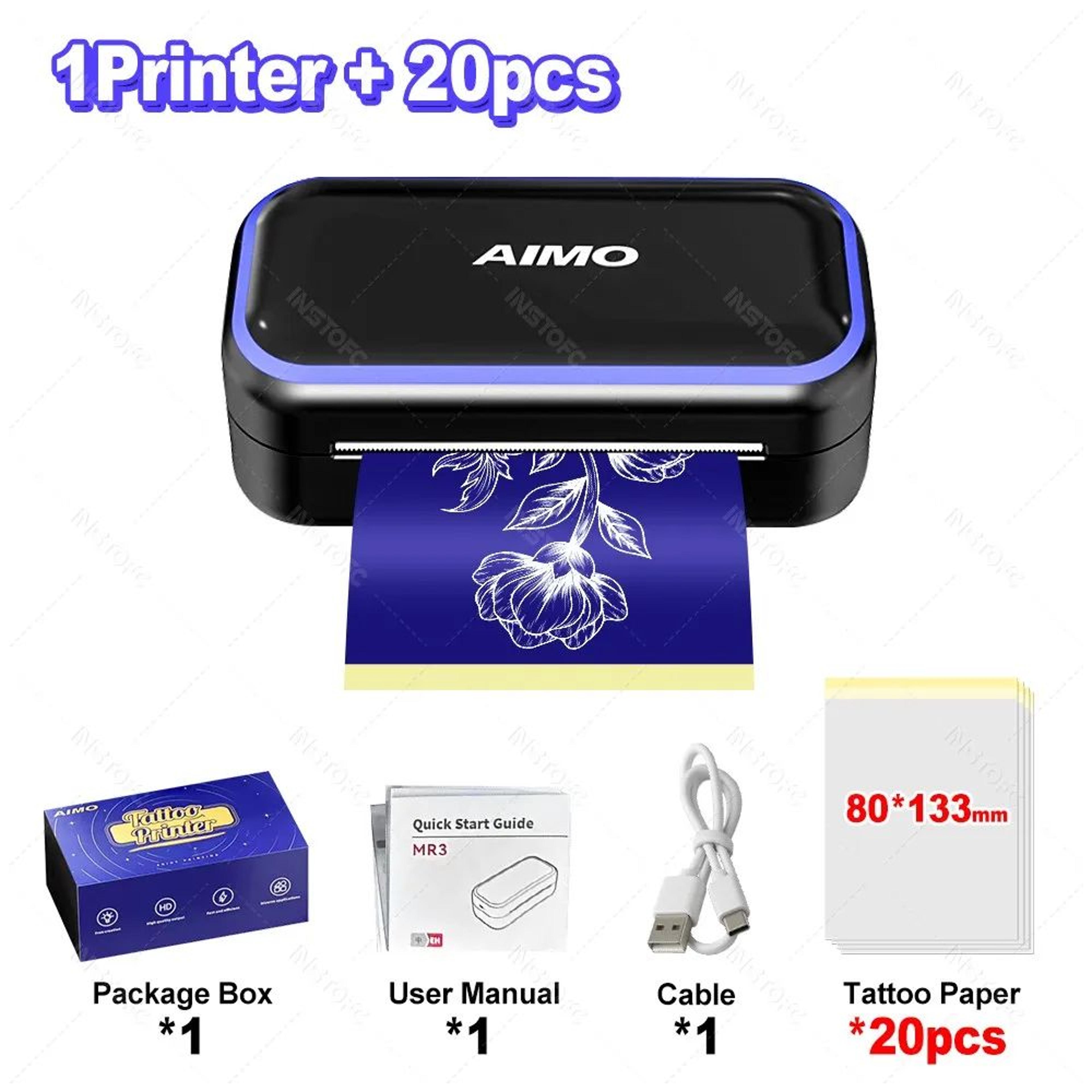AIMO MR3 Mini Wireless Thermal Stencil Printer For Small Tattoos 13