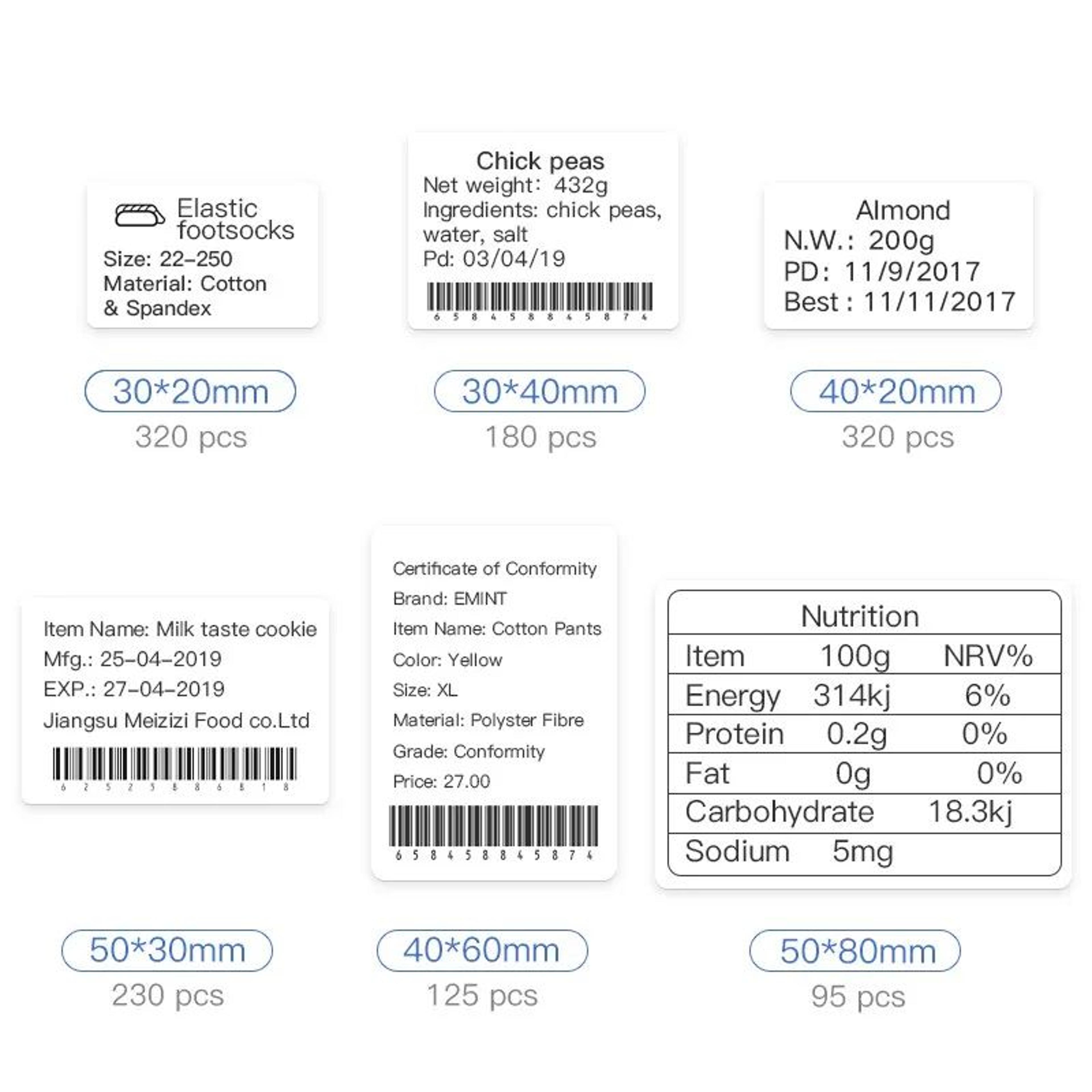NIIMBOT White Color And Transparent Thermal Label Rolls For B1 B21 5