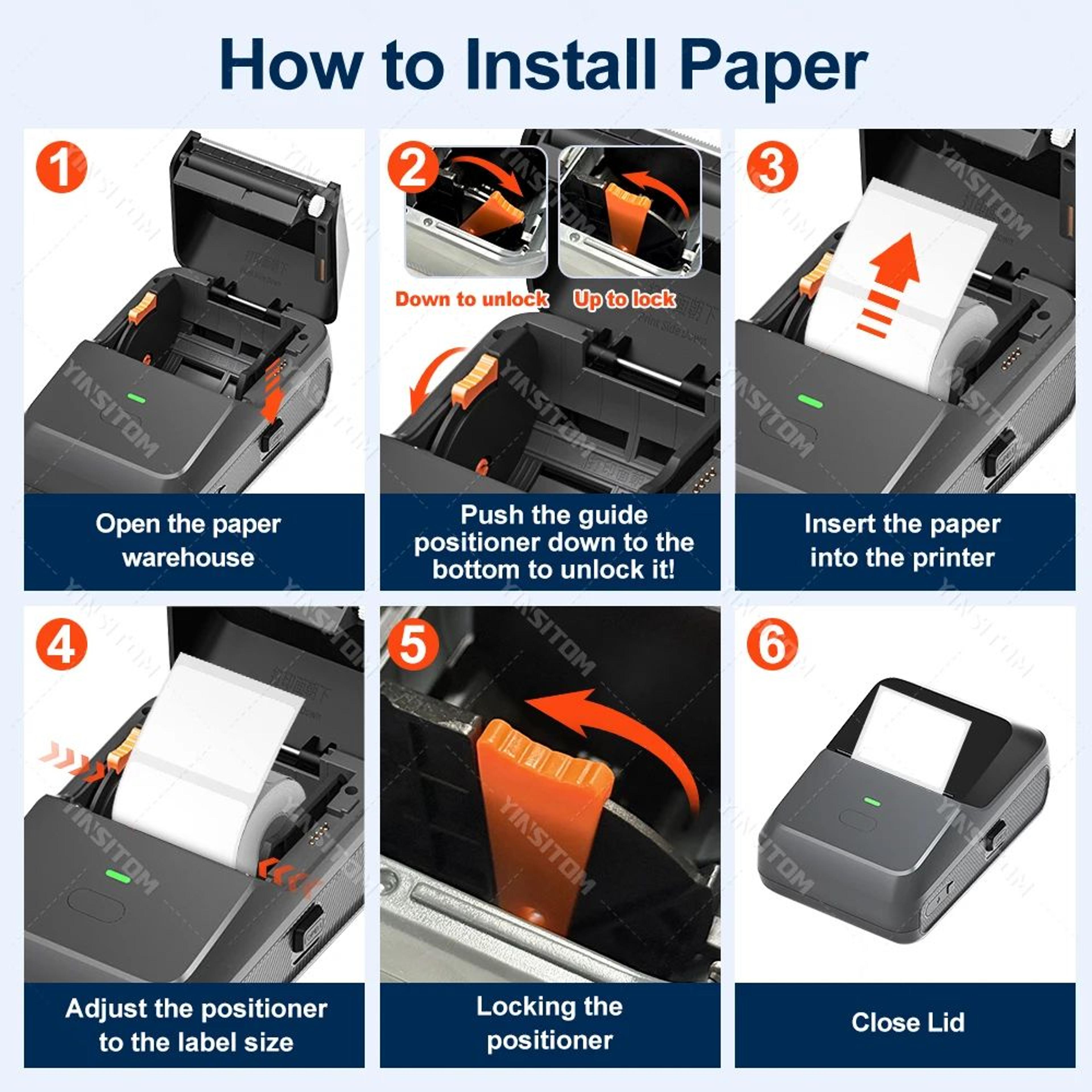 YINSITOM Mini Bluetooth Thermal Label Printer For Barcodes And Price Tags 9
