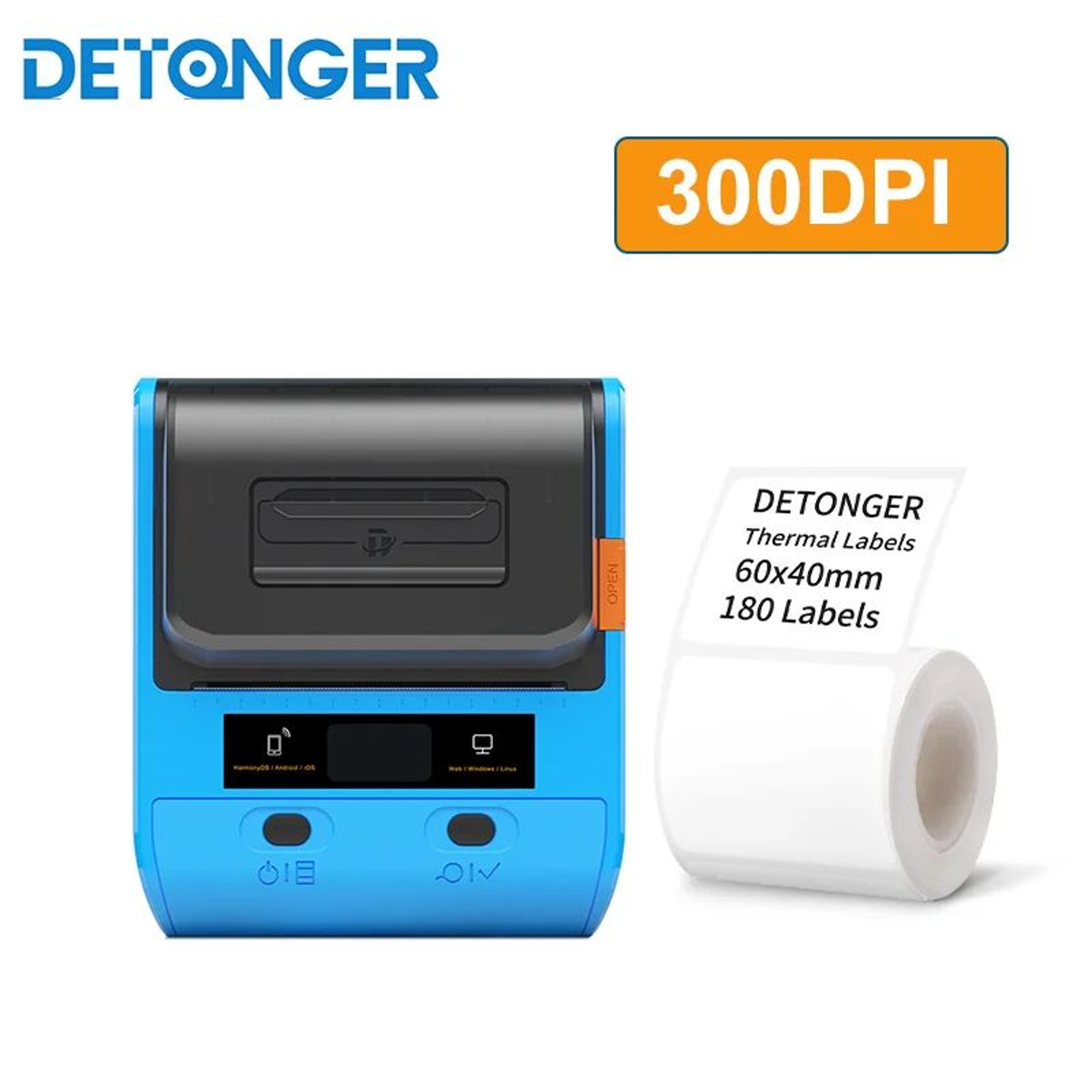 DETONGER 300dpi Bluetooth Thermal Barcode Label Printer 12