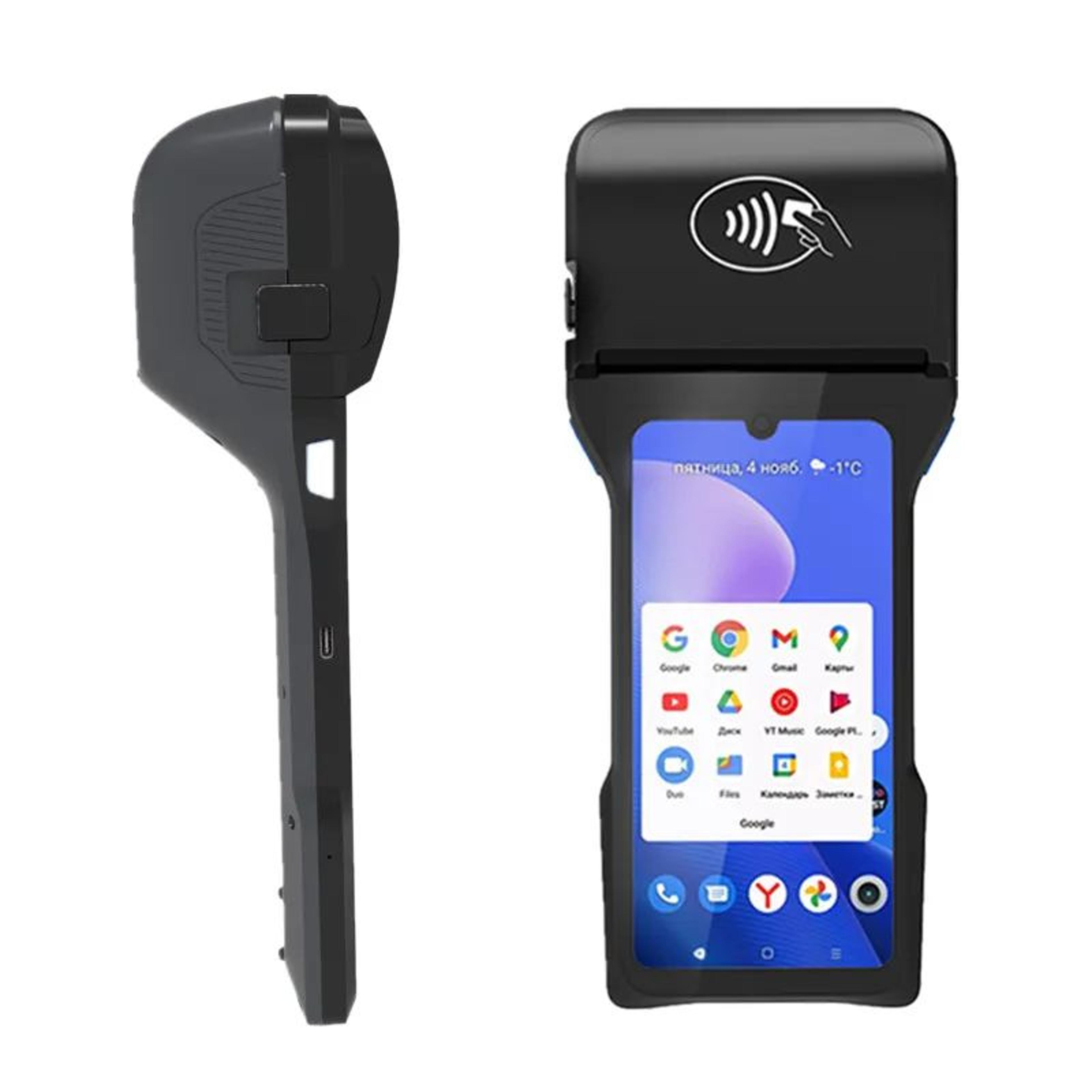 android 14 portable pos terminal with nfc and 80mm receipt printer