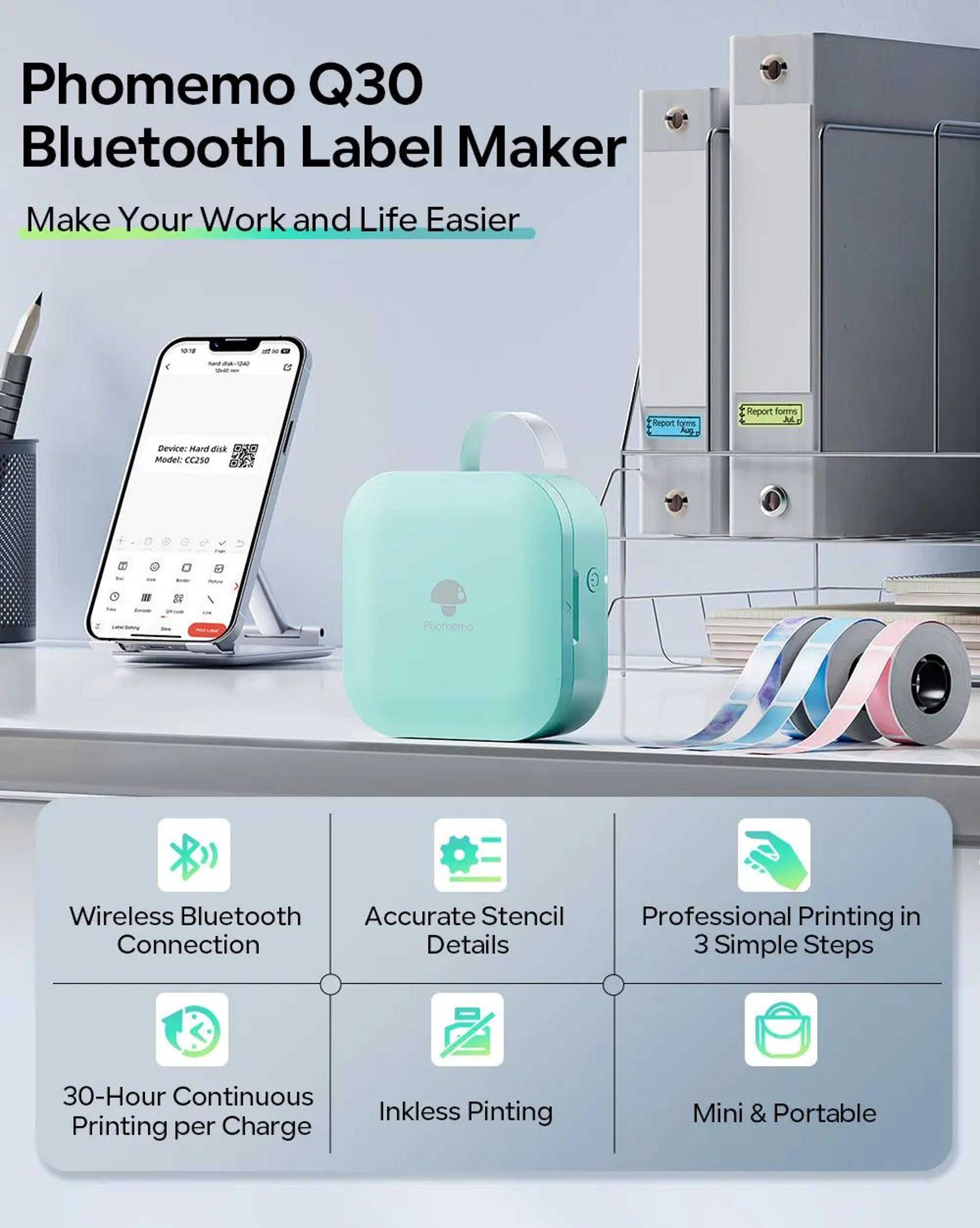Phomemo Q30 Bluetooth Pocket Label Maker For Date And DIY Stickers 6