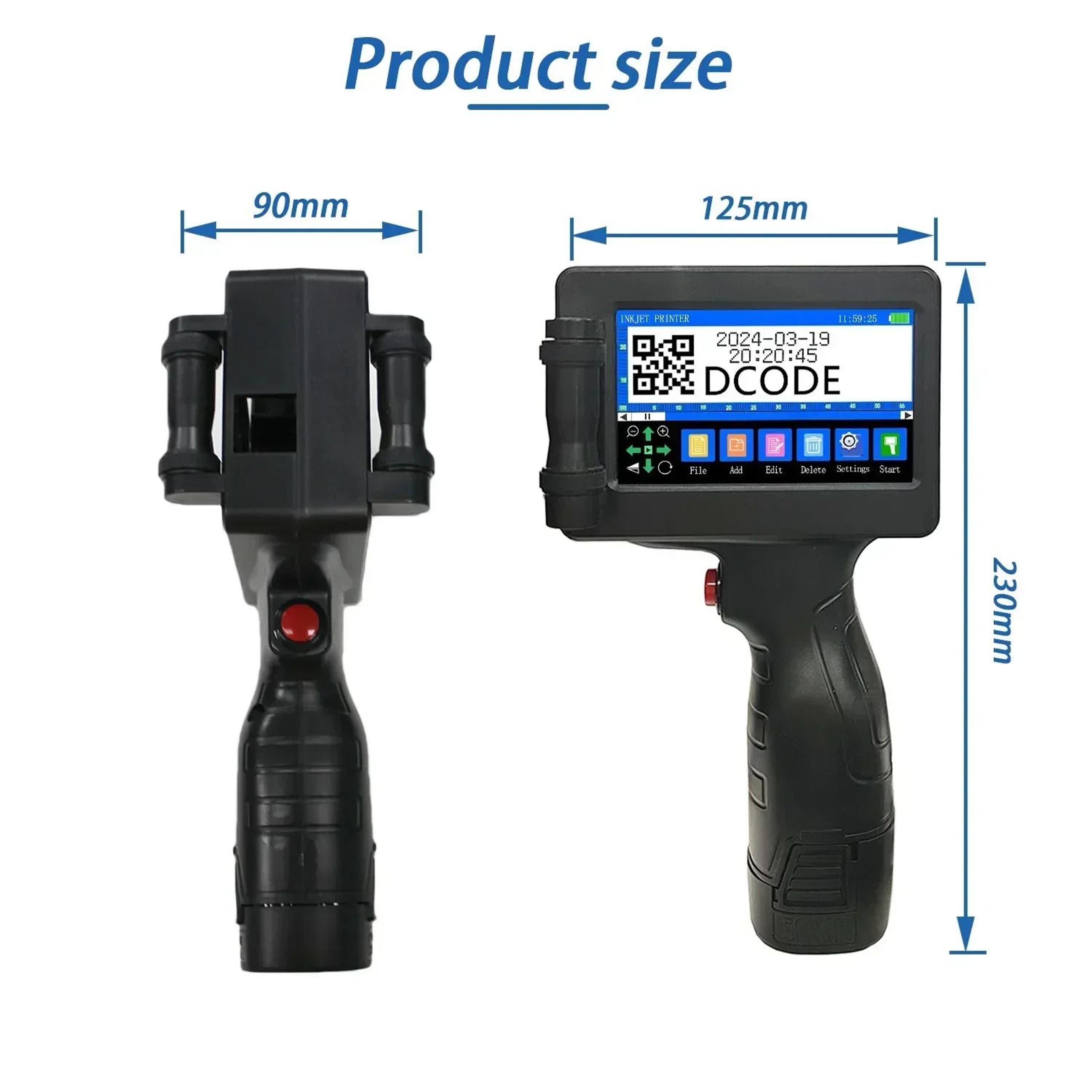 DCODE 1755PLUS Handheld Inkjet Printer For Dates Logos And Barcodes 4