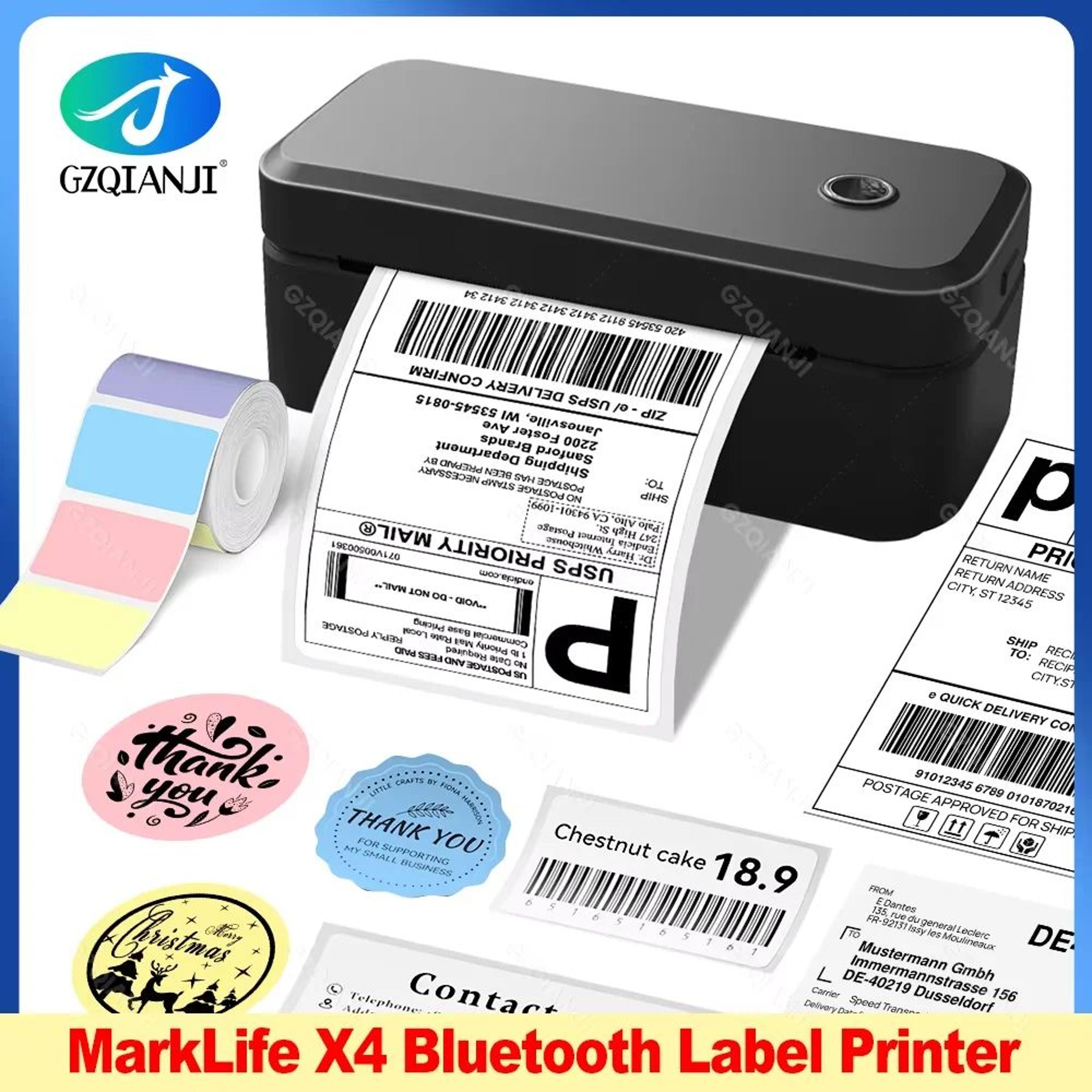 marklife x4 bluetooth thermal shipping label printer for home and business