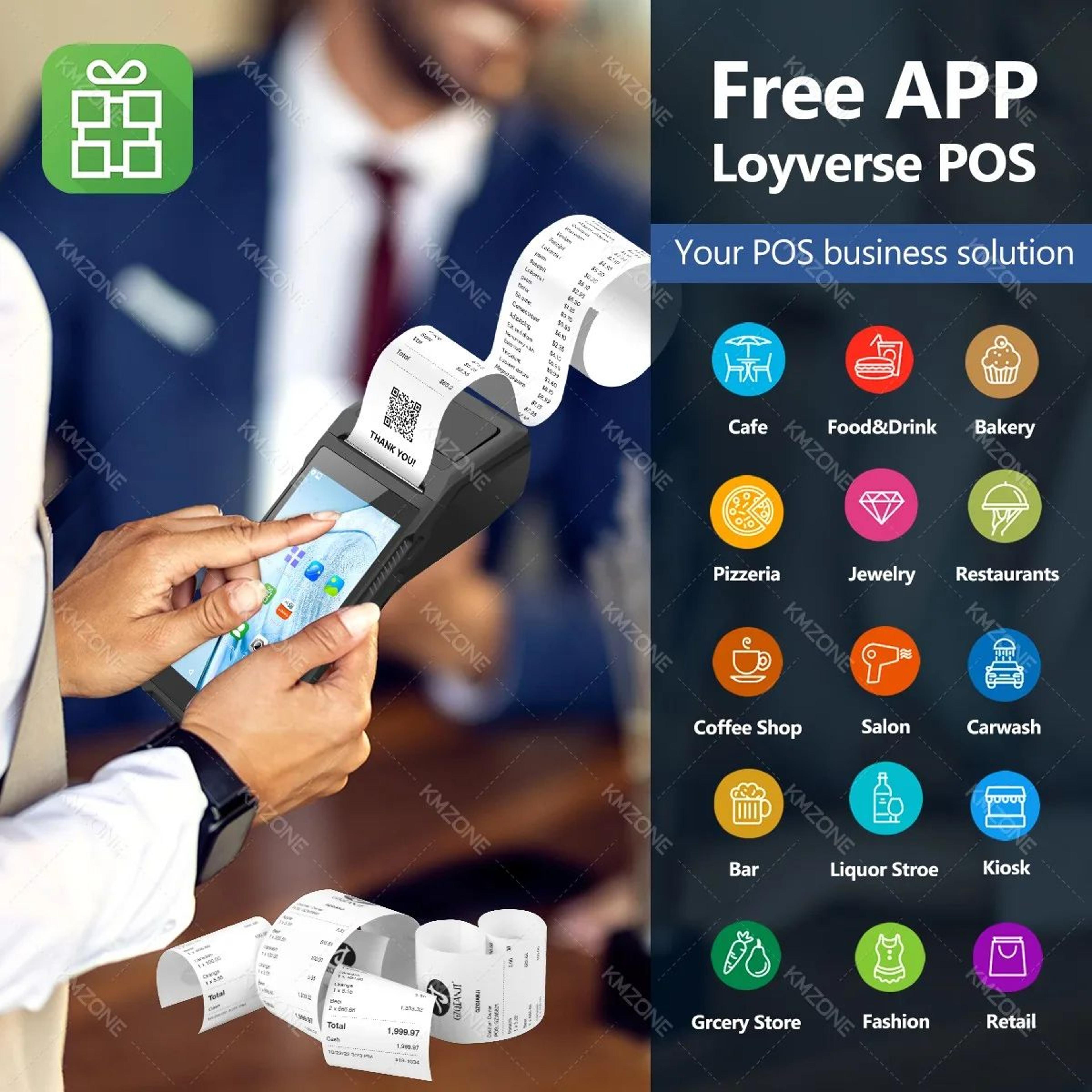Android Handheld POS Terminal With Barcode Scanner NFC And Receipt Printer 2