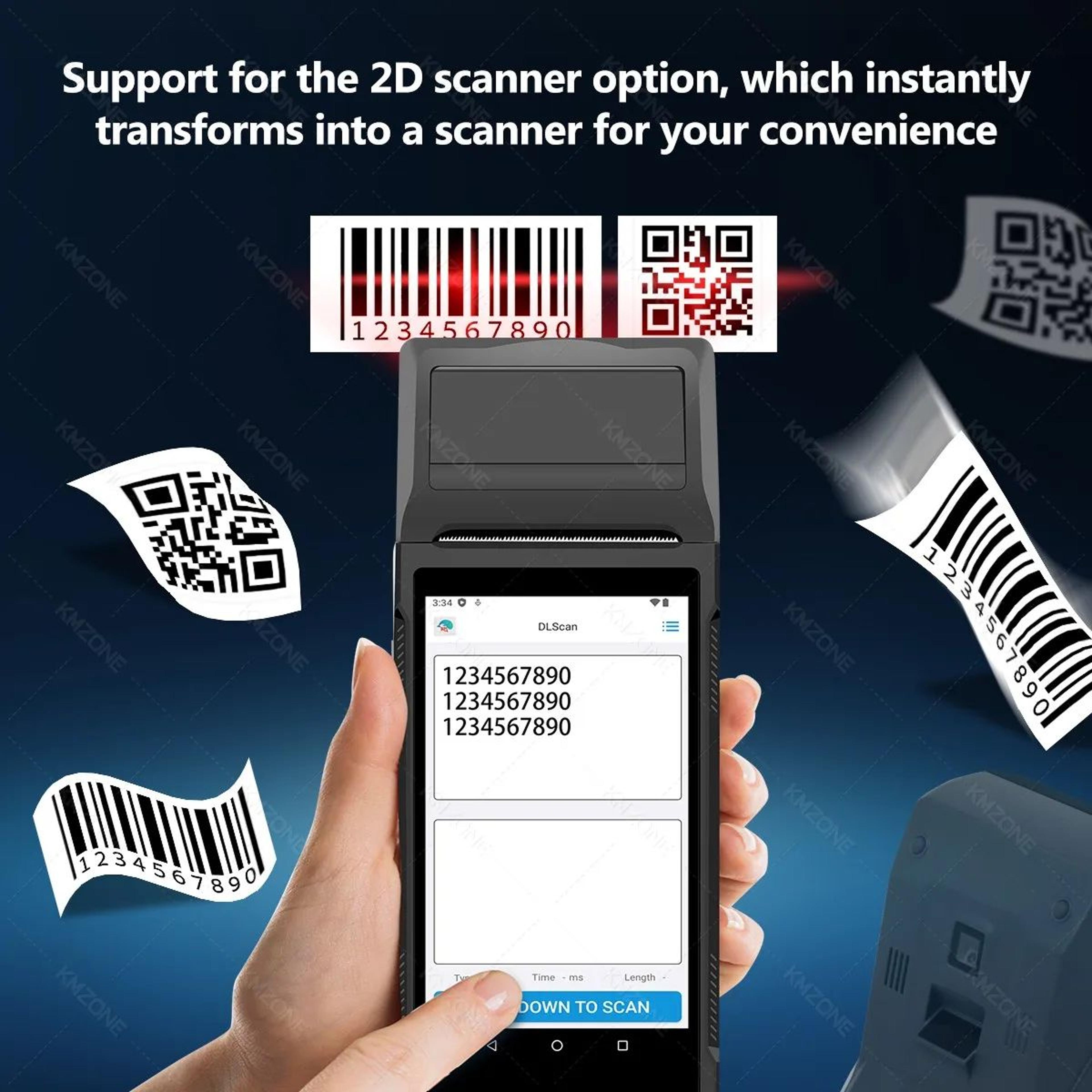 Android Handheld POS Terminal With Barcode Scanner NFC And Receipt Printer 6