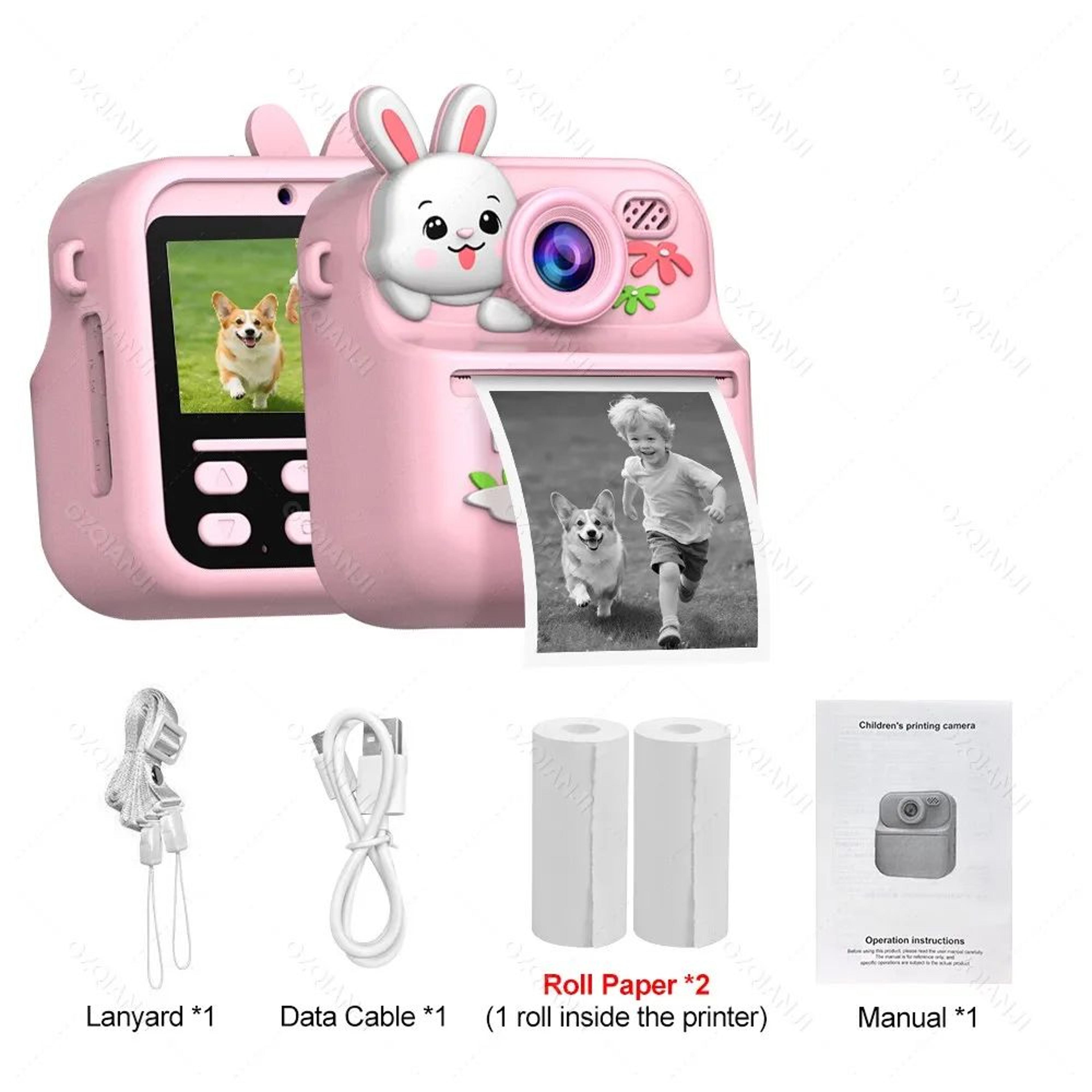 Kids Instant Print Digital Camera With 1080P Video And Thermal Photo Printer 8