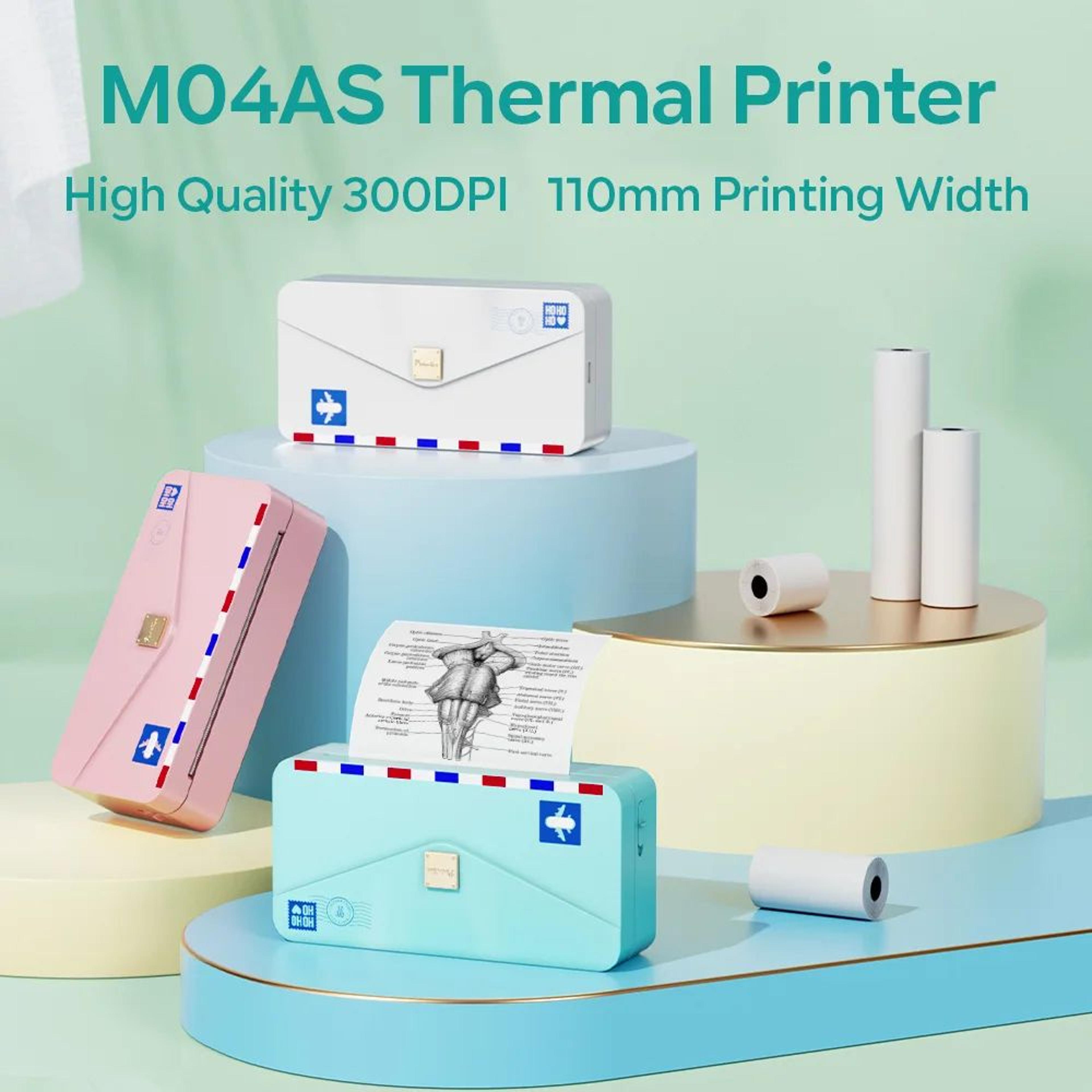 phomemo m04as portable bluetooth photo and label printer 300dpi