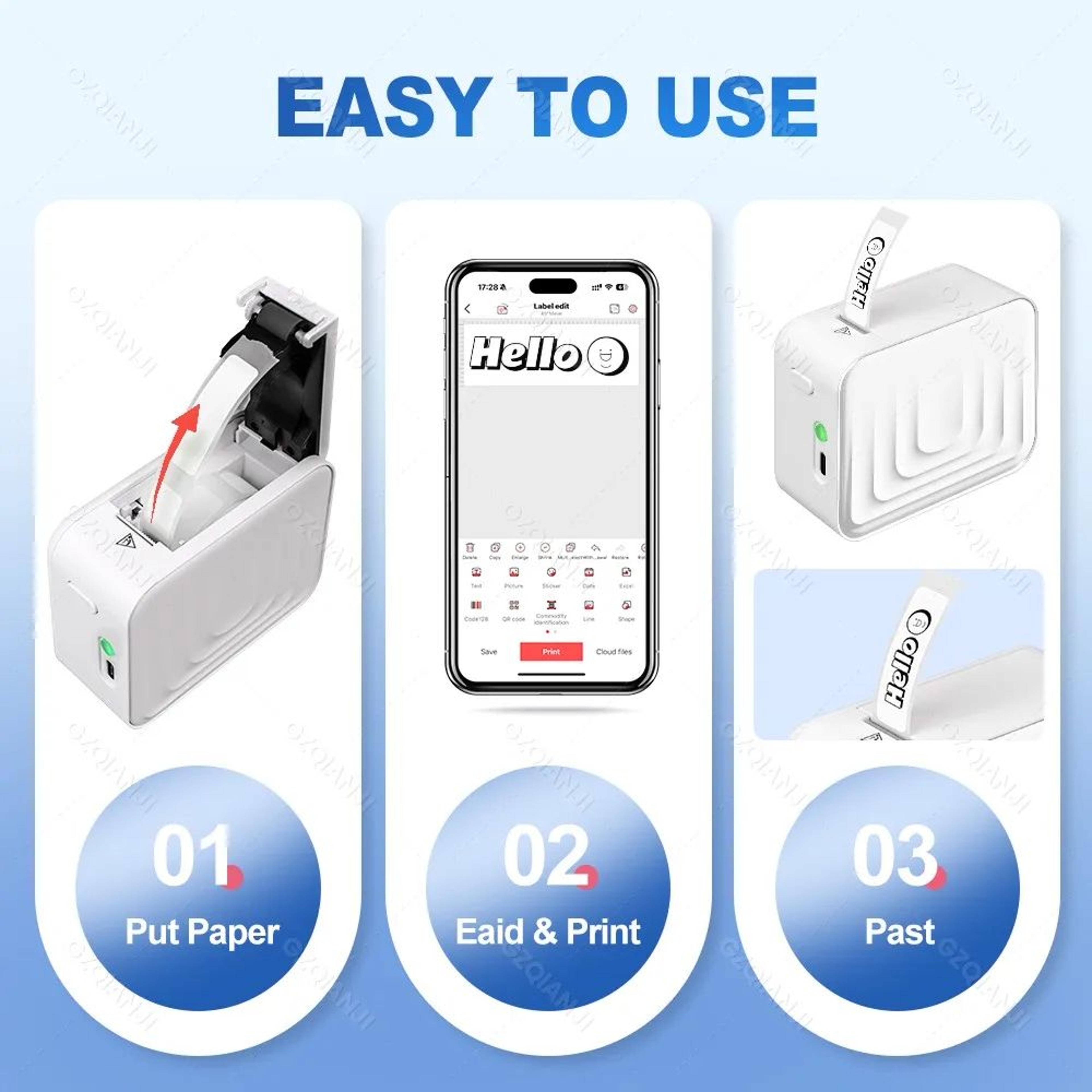 Marklife M1 Portable Bluetooth Thermal Sticker Label Printer 3