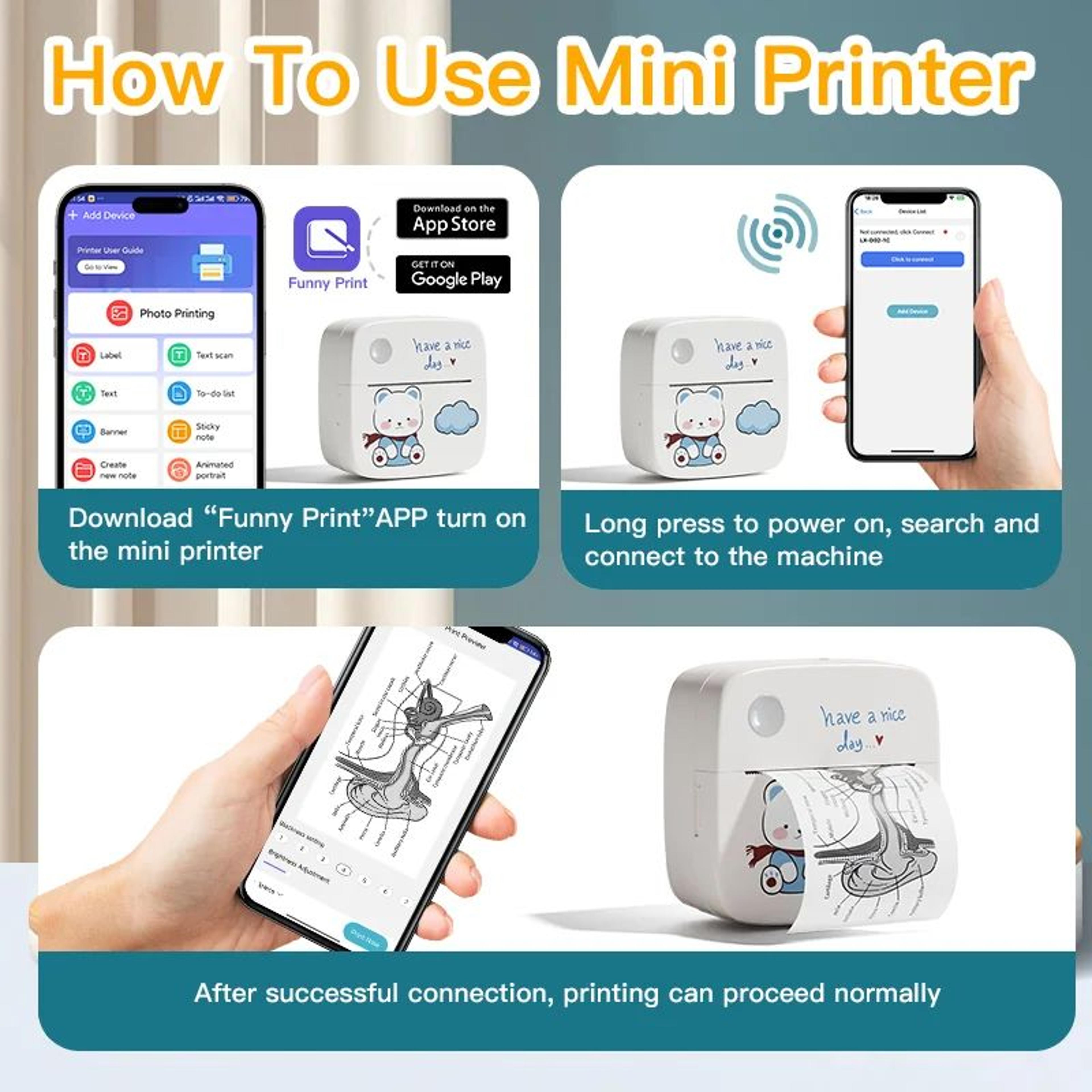 DOLEWA Mini Wireless Inkless Pocket Printer For Stickers And Labels 4