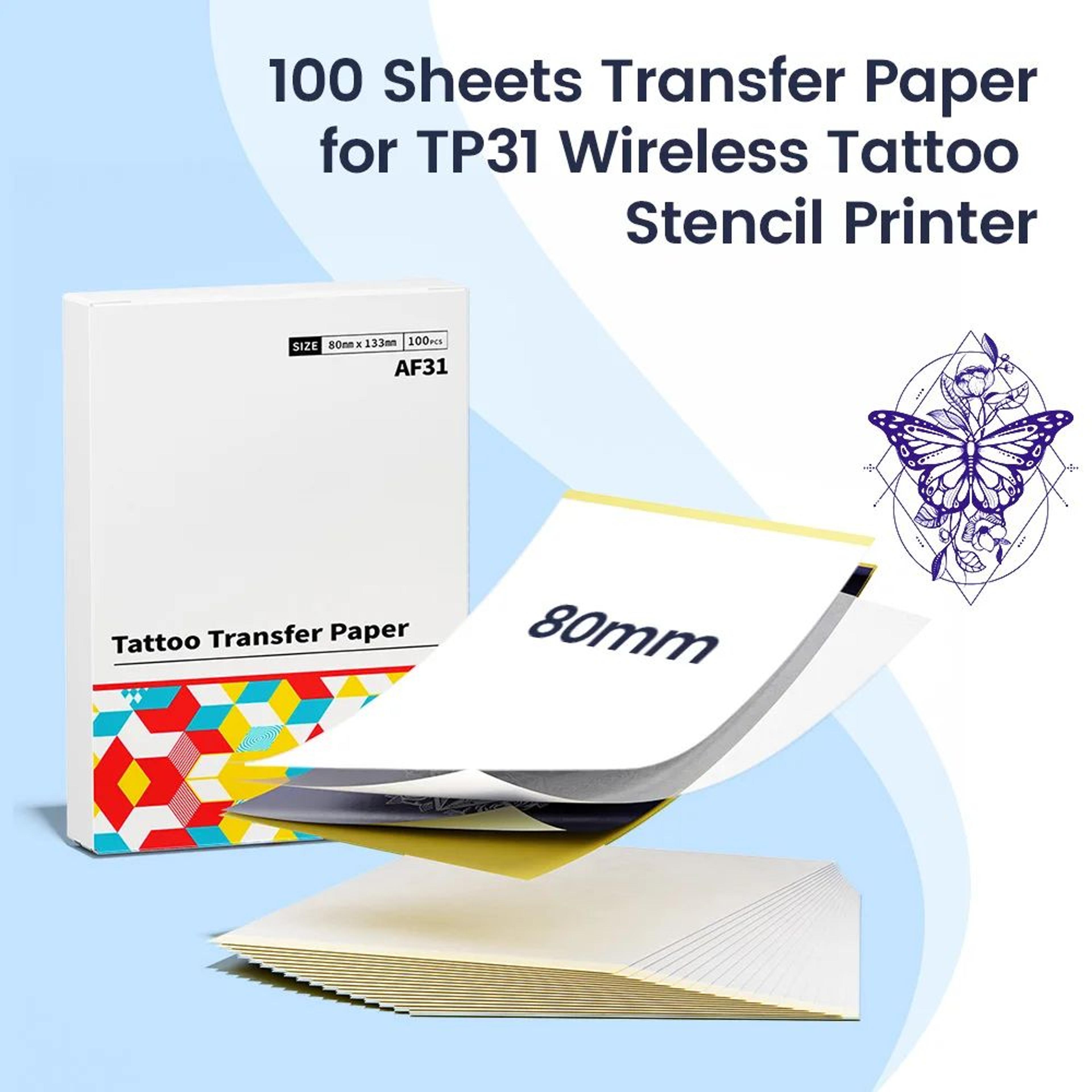 Tattoo Stencil Transfer Paper 80x133mm For TP31 Printer 100 Pieces 6