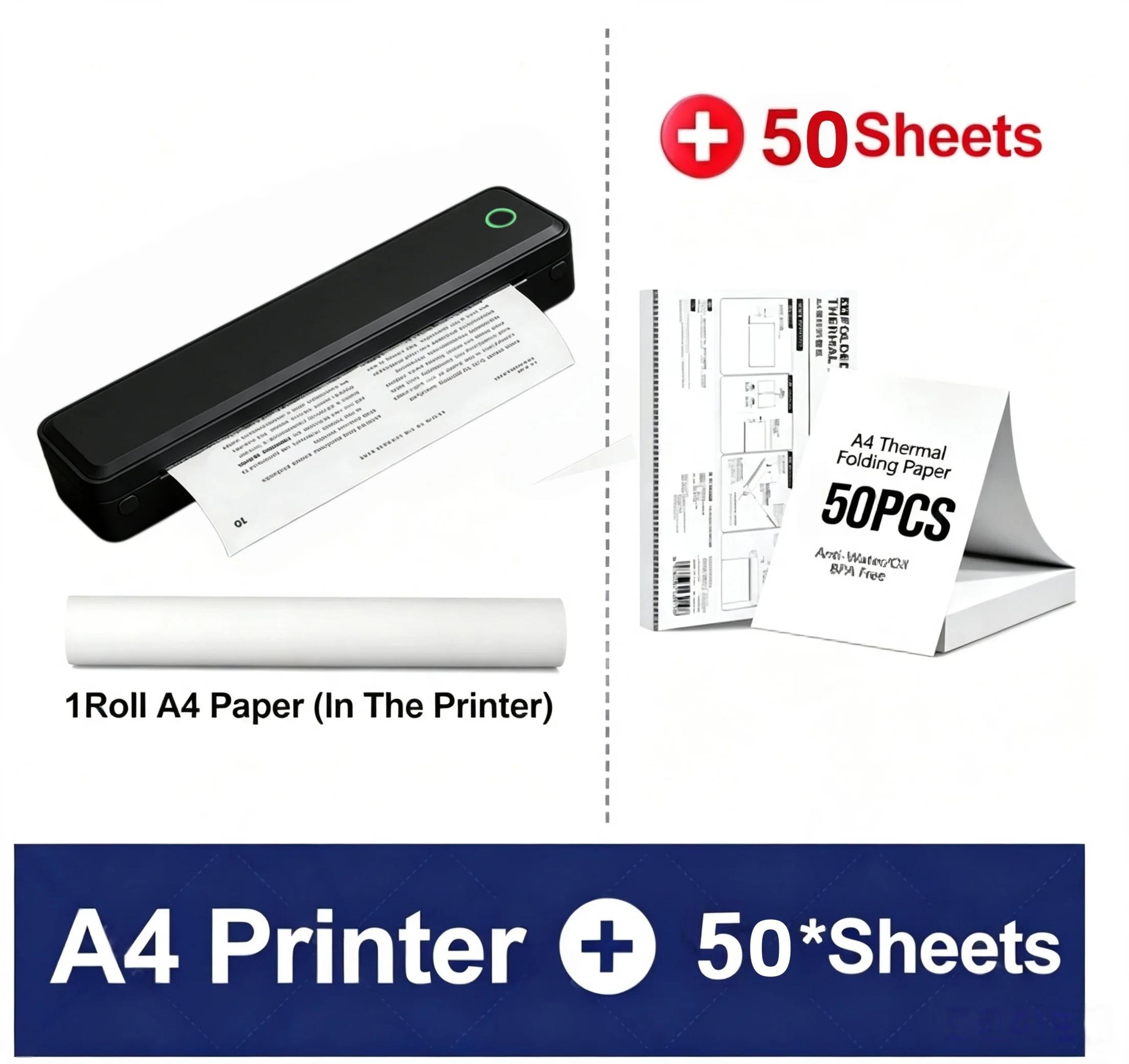 Portable A4 Bluetooth Thermal Printer 203DPI For Business And Travel 11