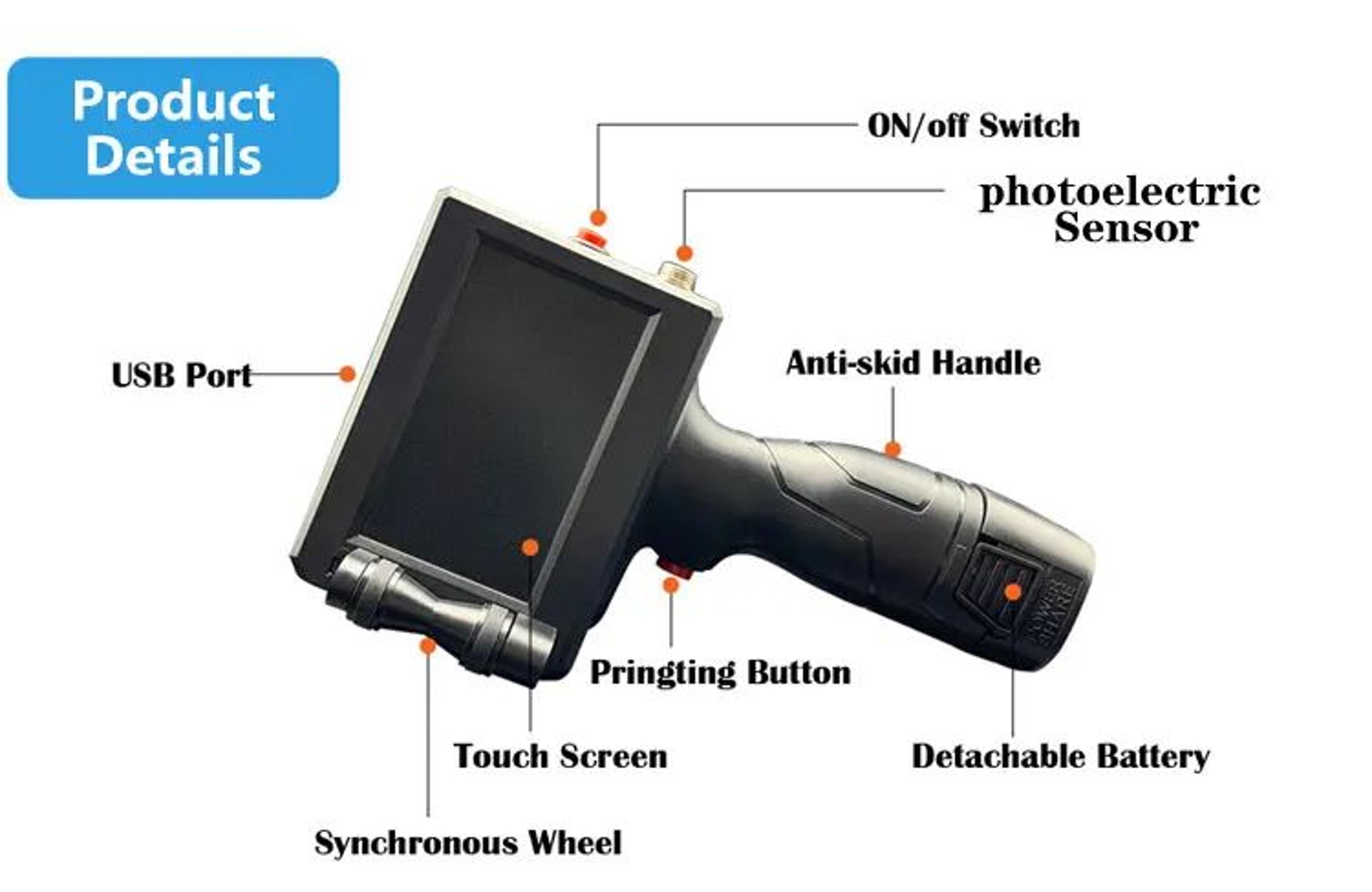 SEENJET 127mm Handheld Inkjet Printer For Dates Logos And Packaging Codes 7