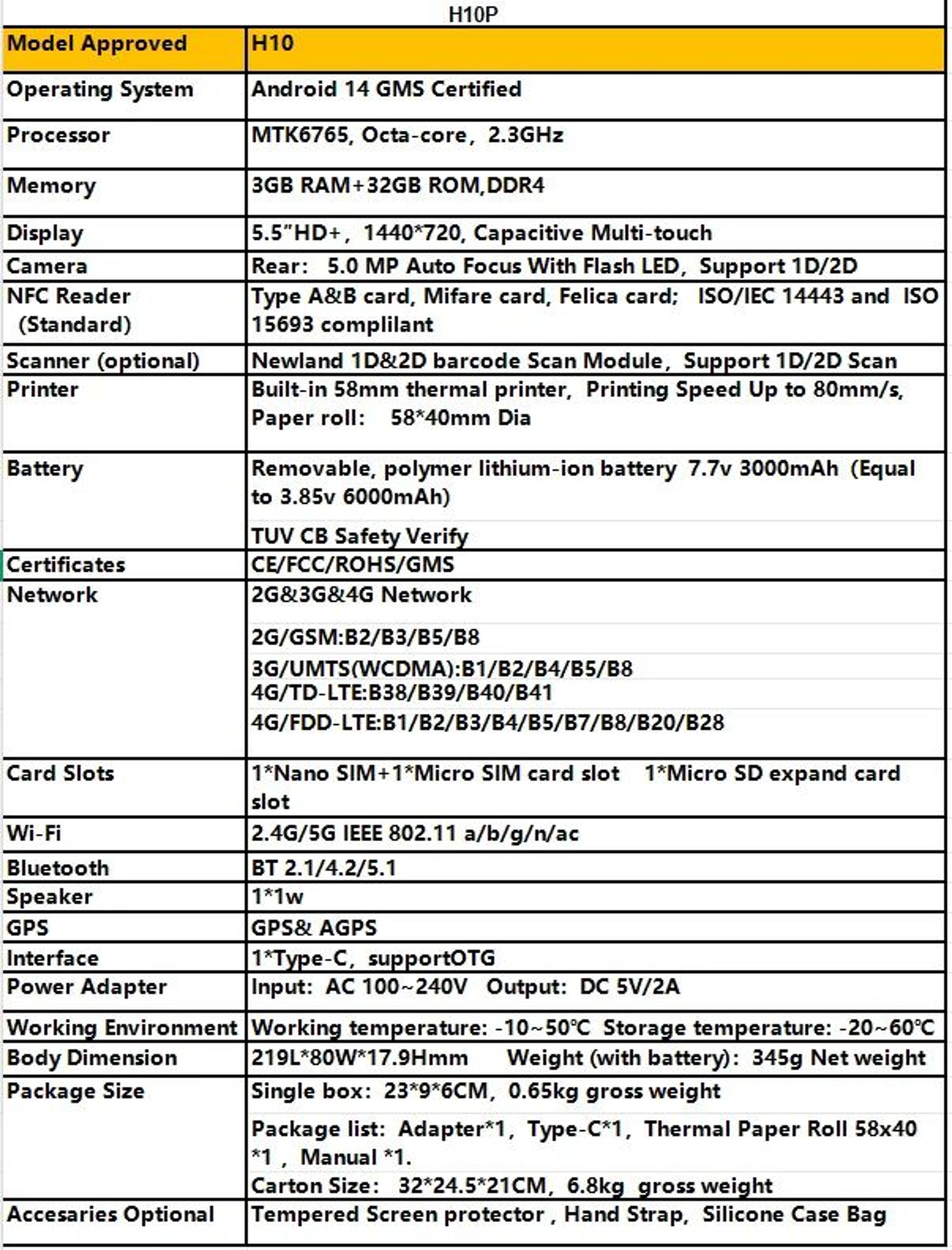 Android 14 Handheld POS Terminal With 55 Inch Display And 58mm Receipt Printer 6