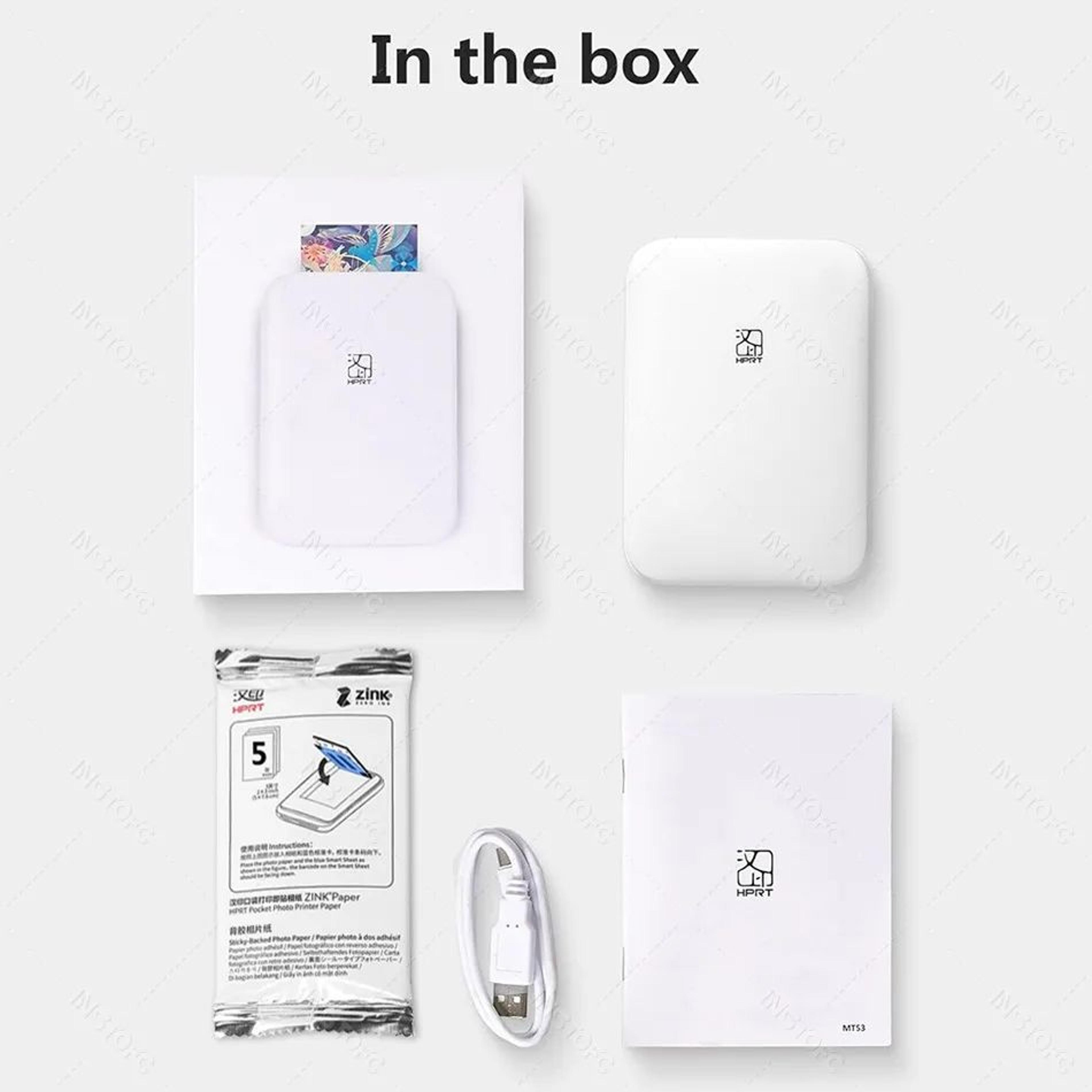 MT53 Portable Color Photo Printer For 2x3 Inch Sticky Back Prints 5