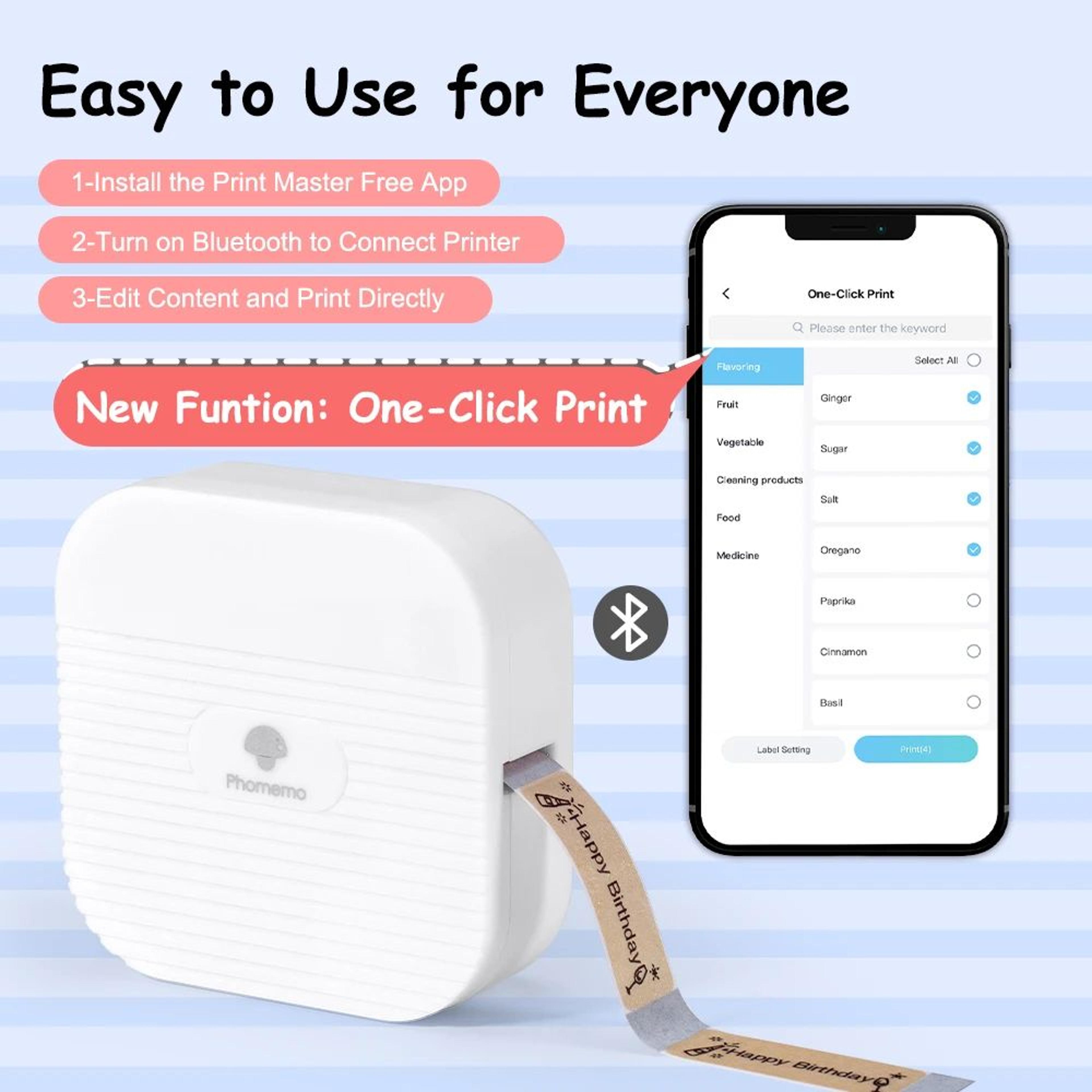 Phomemo Q30 Q31 Q30S Mini Bluetooth Thermal Label Maker 3