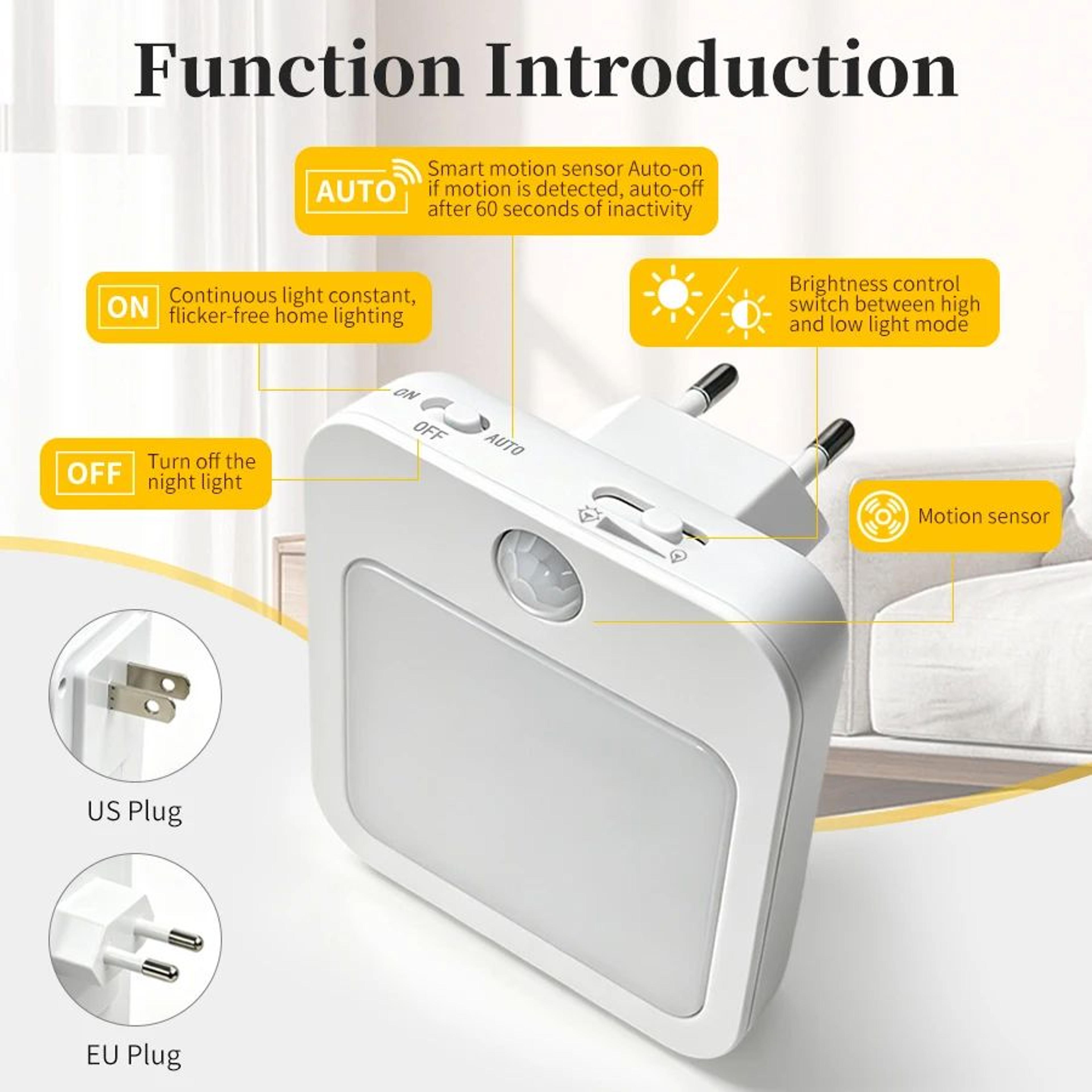Motion Sensor LED Plug In Night Light For Hallways And Bedrooms 4