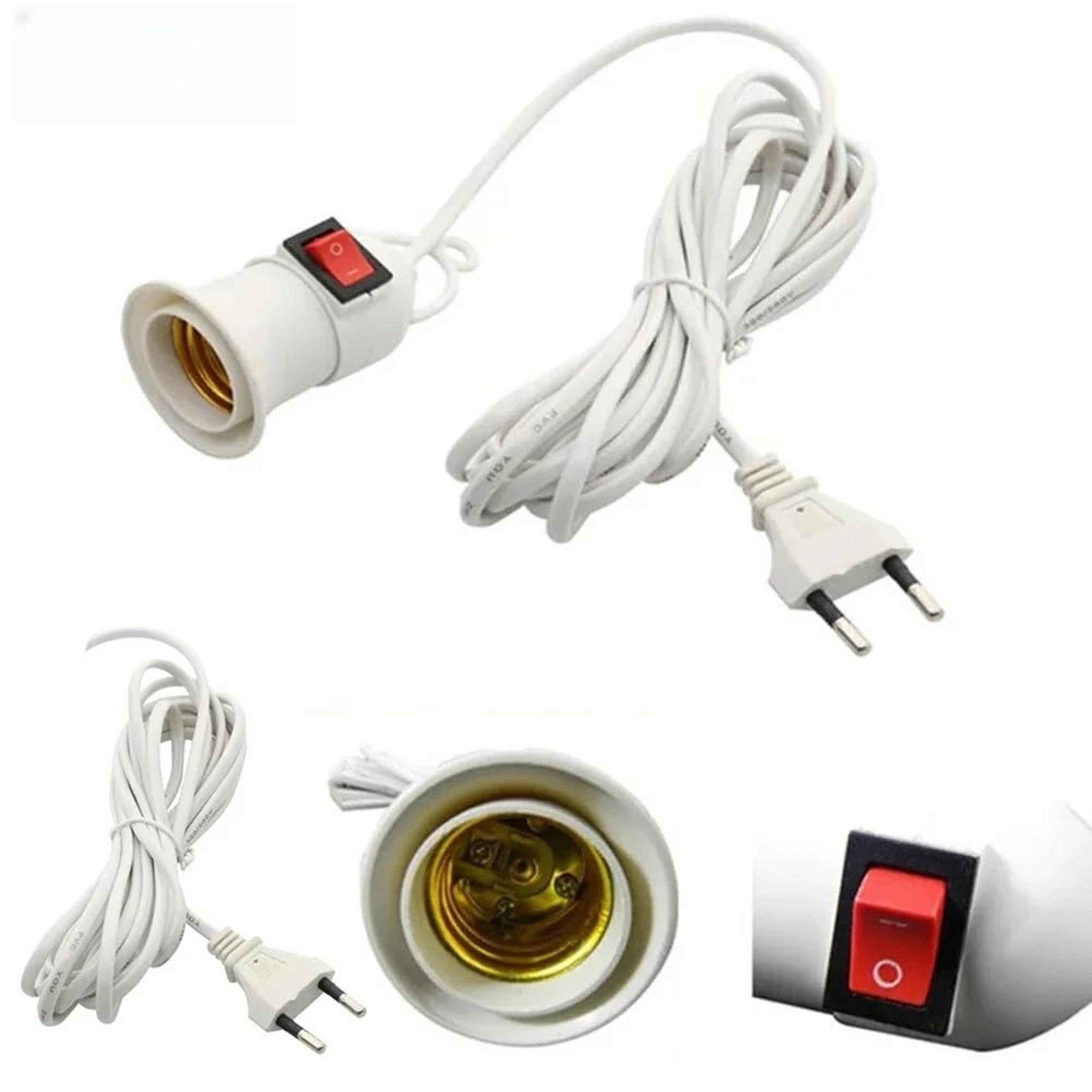 Flexible E27 Plug In Lamp Holder With Switch And EU Plug 2