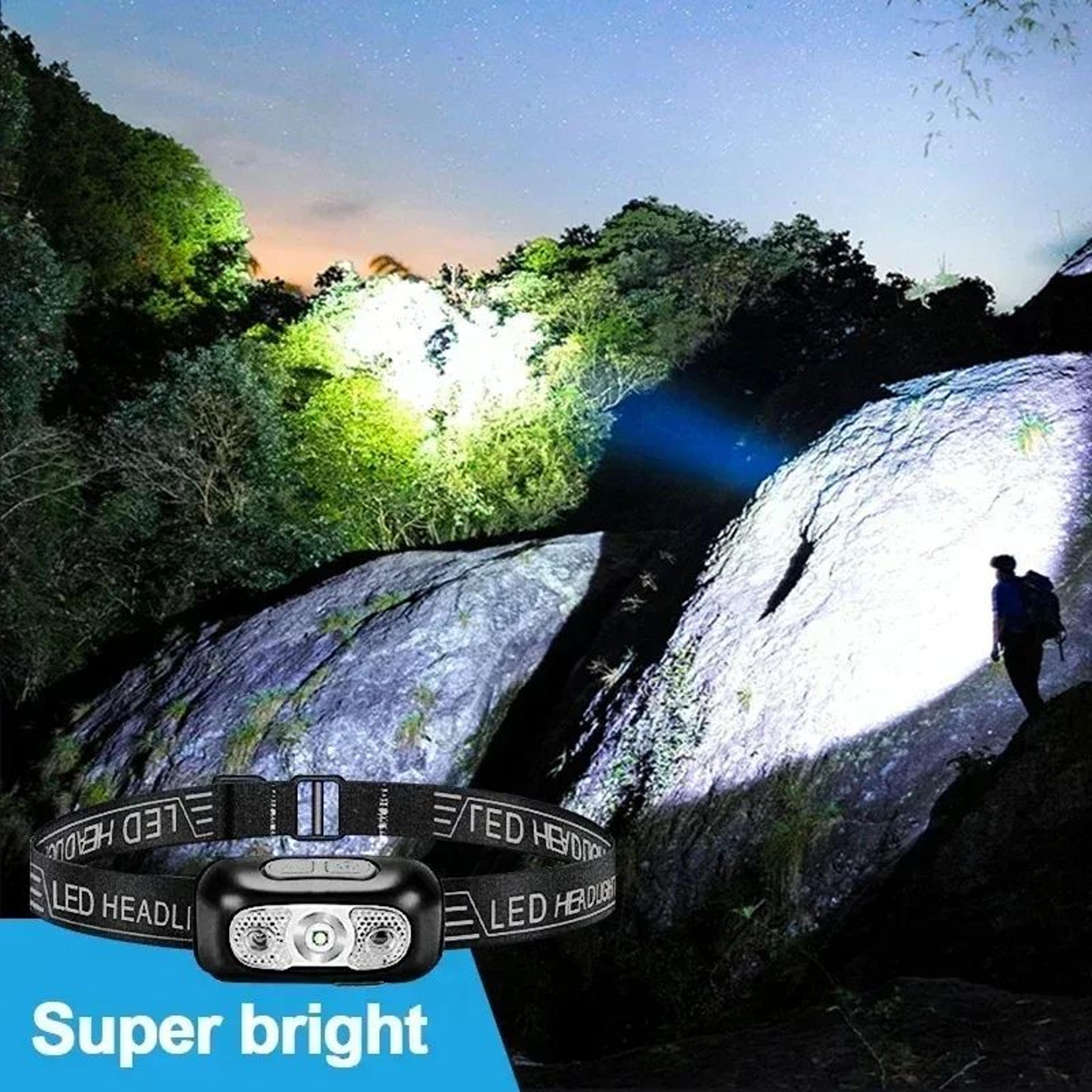 HOMEFISH Rechargeable LED Sensor Headlamp For Camping Hiking And Fishing 2