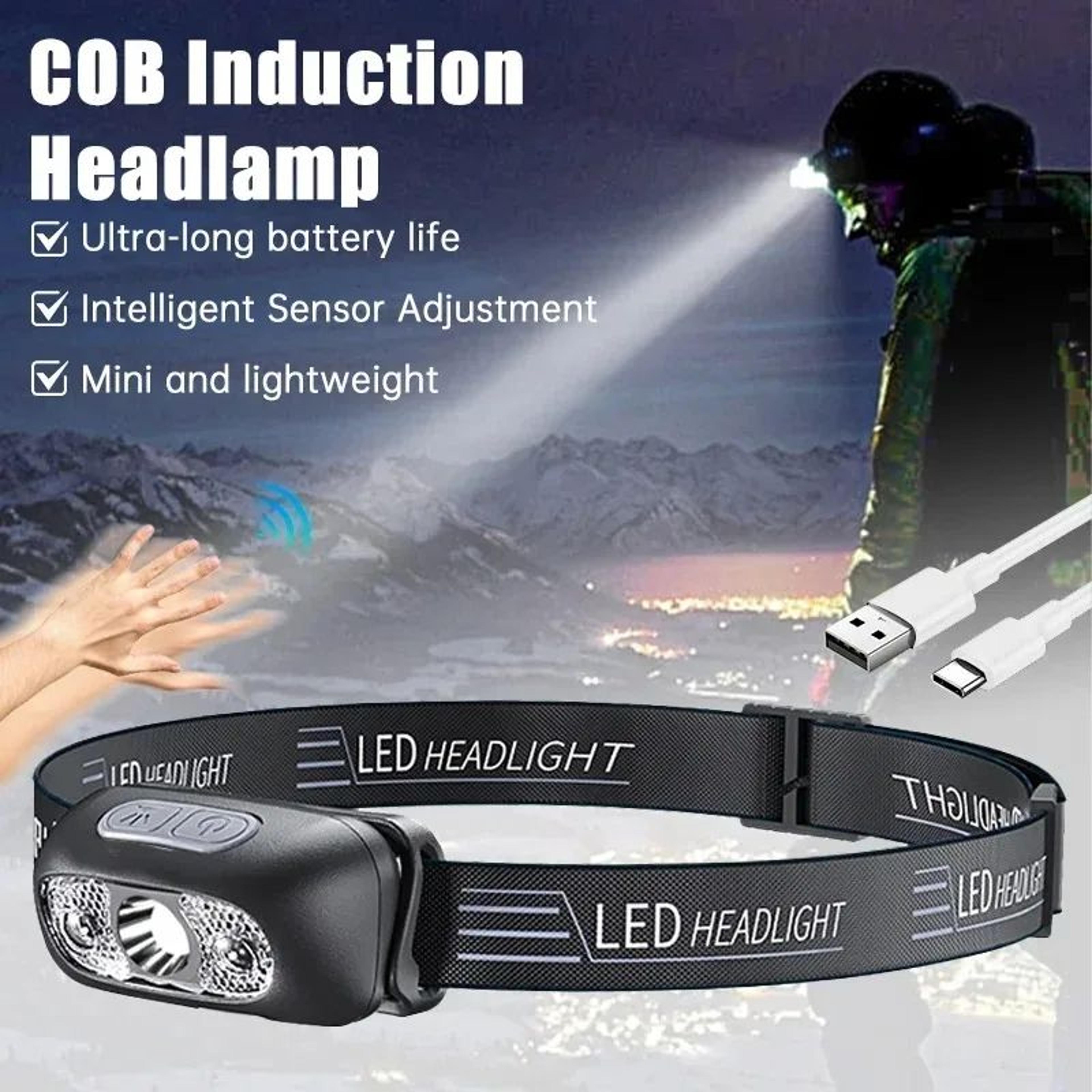 HOMEFISH Rechargeable LED Sensor Headlamp For Camping Hiking And Fishing 1