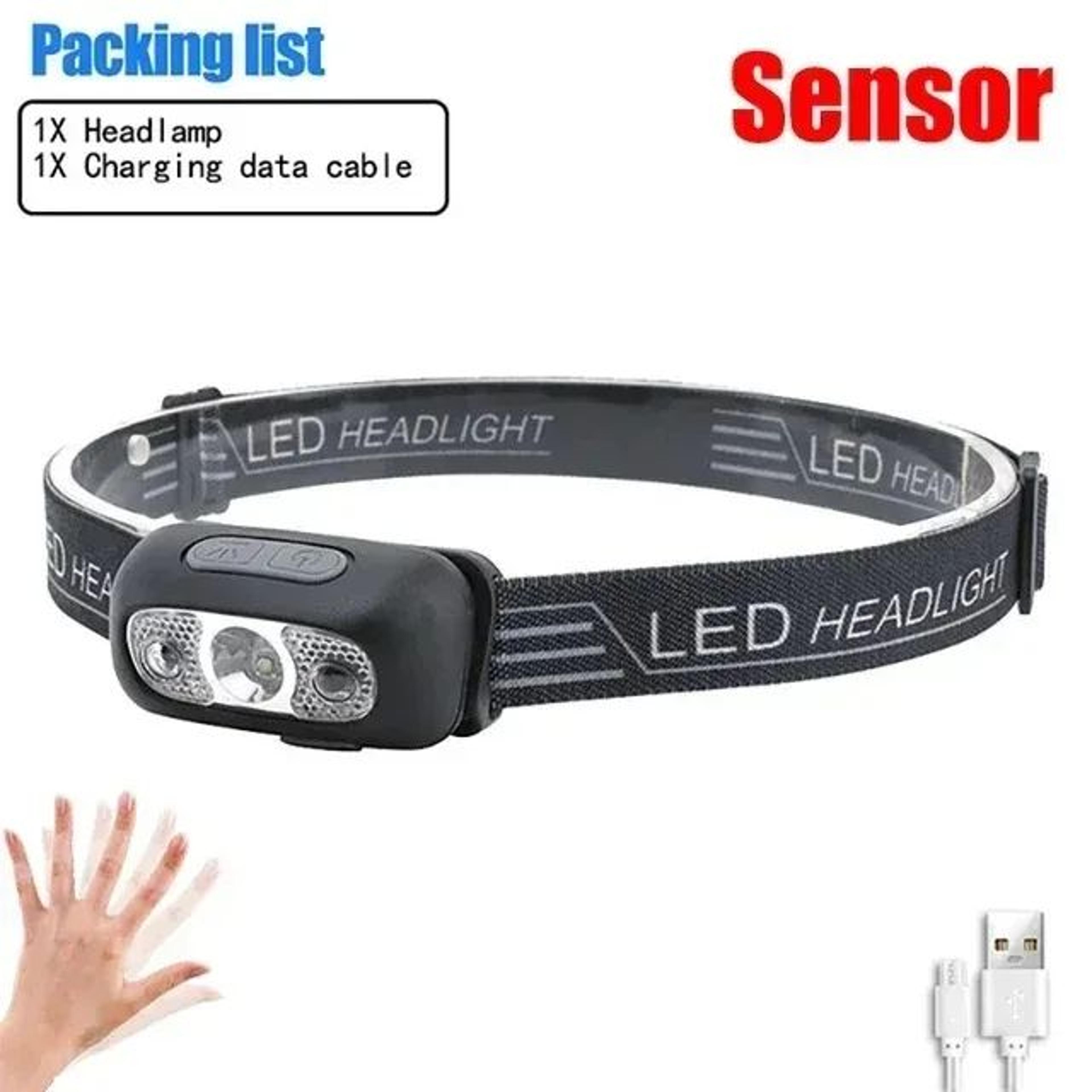 HOMEFISH Rechargeable LED Sensor Headlamp For Camping Hiking And Fishing 6