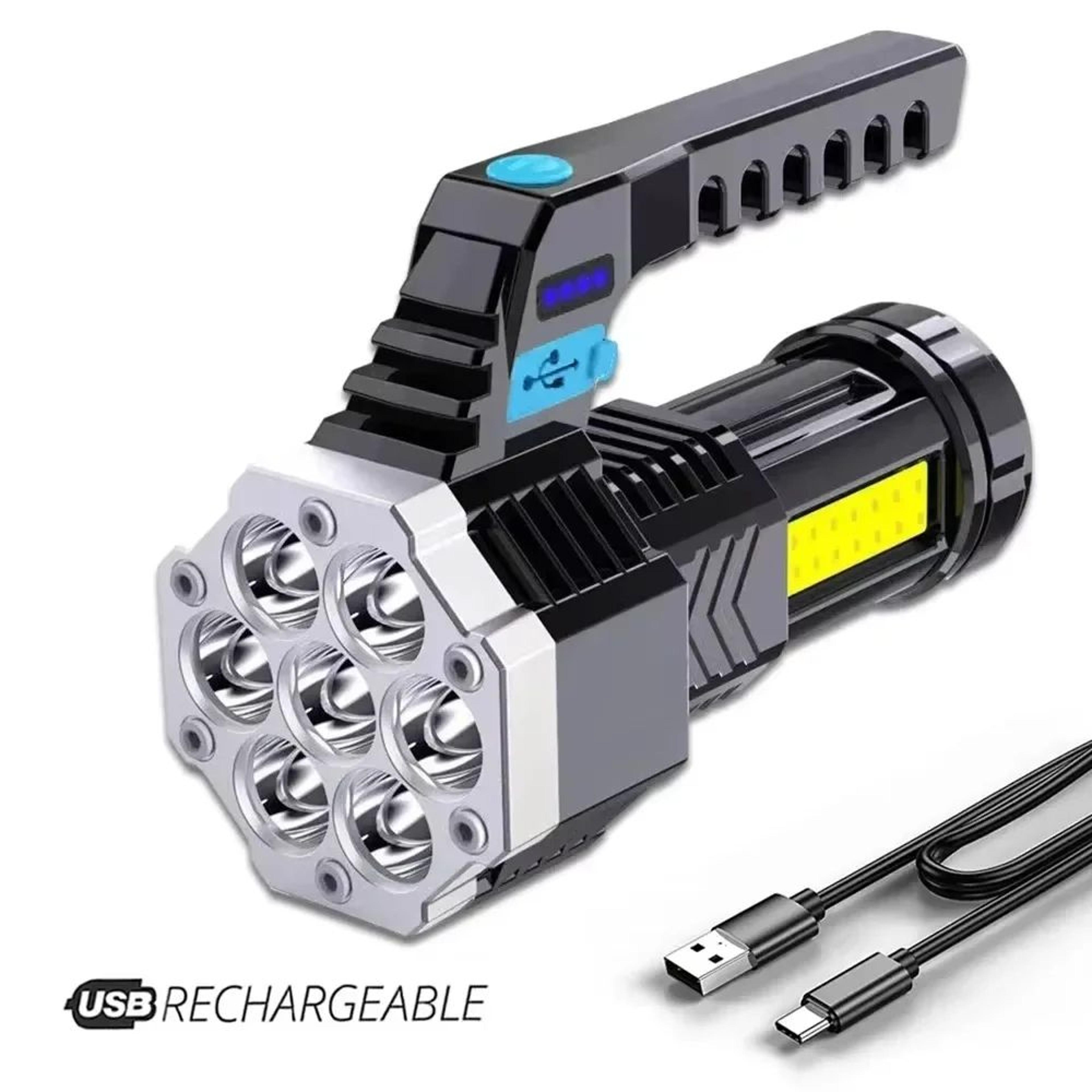 Rechargeable 7 LED Camping Flashlight With COB Side Light 2
