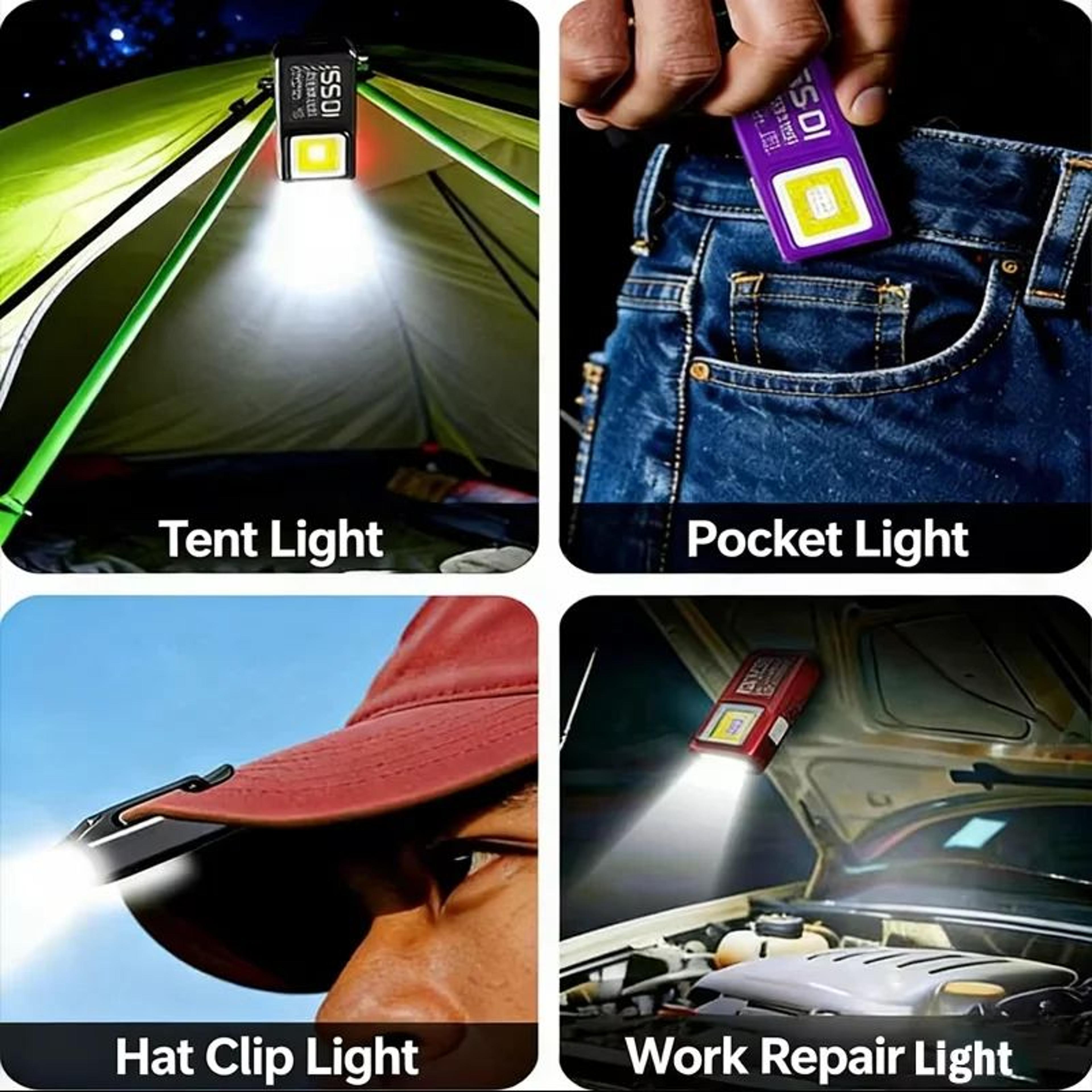 Mini Rechargeable COB LED Work Light With USB C Clip And Magnet 2