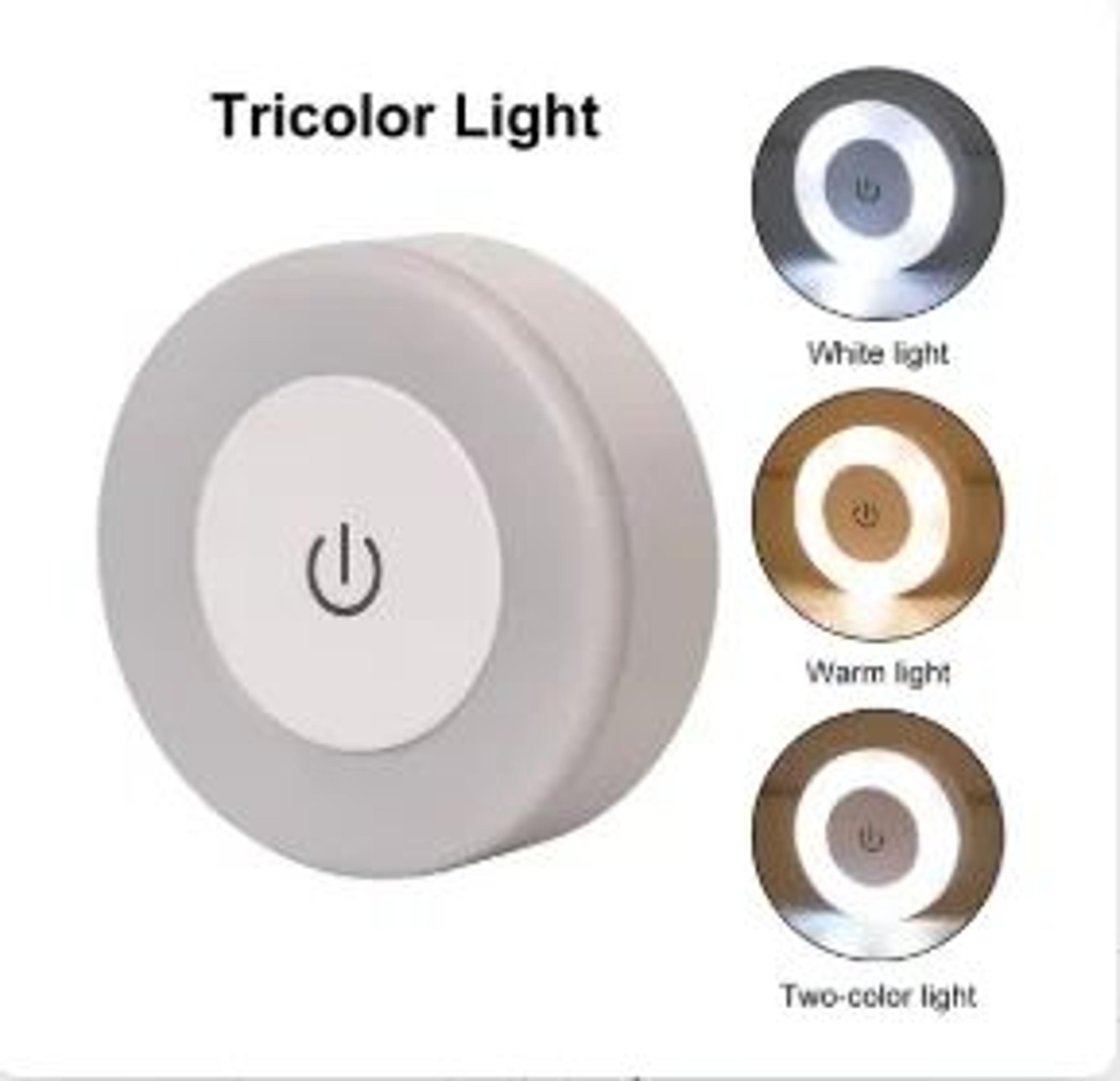 HOMEFISH Rechargeable Round LED Night Light With Touch Control And Magnetic Mount 6