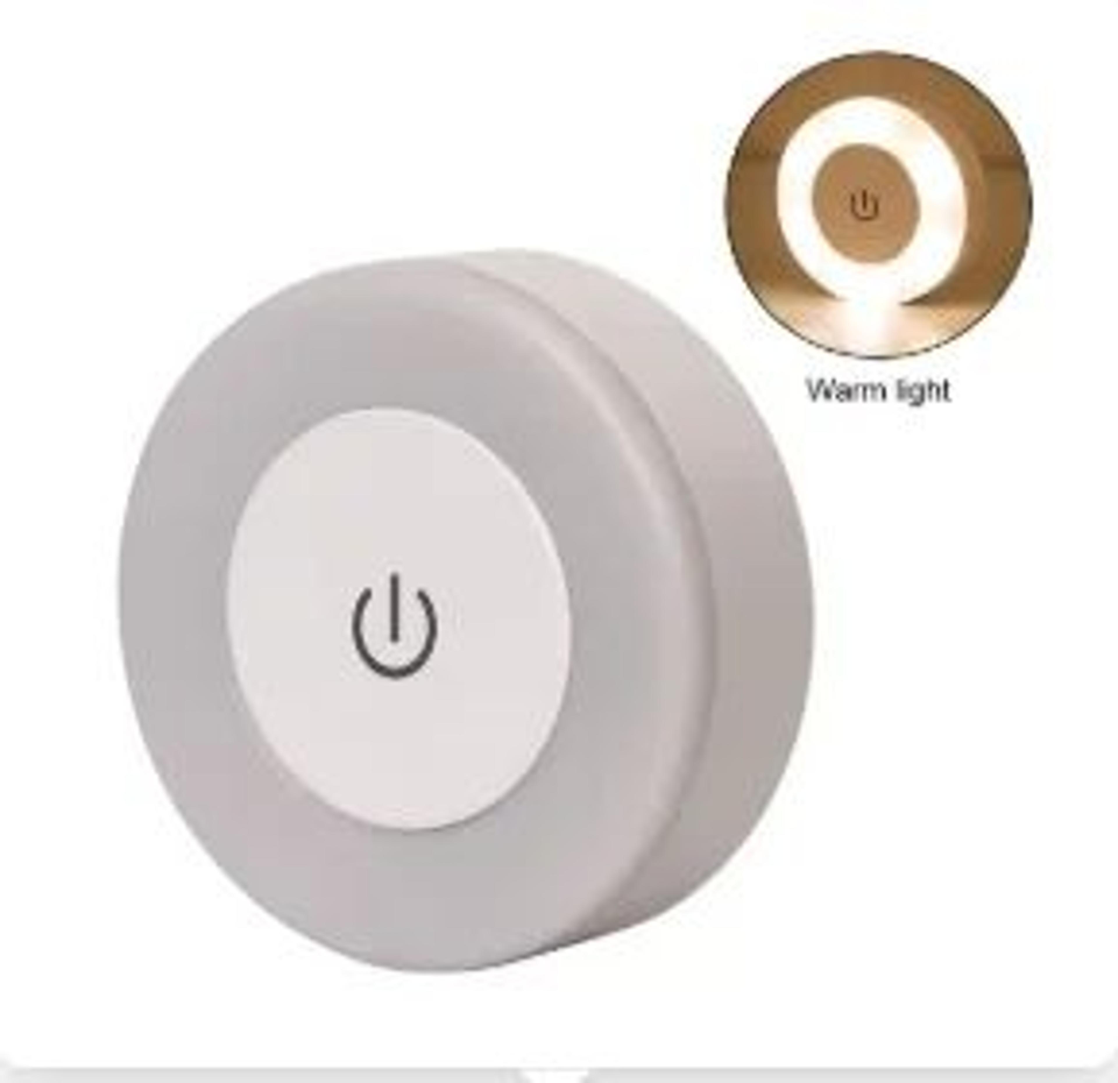 HOMEFISH Rechargeable Round LED Night Light With Touch Control And Magnetic Mount 7