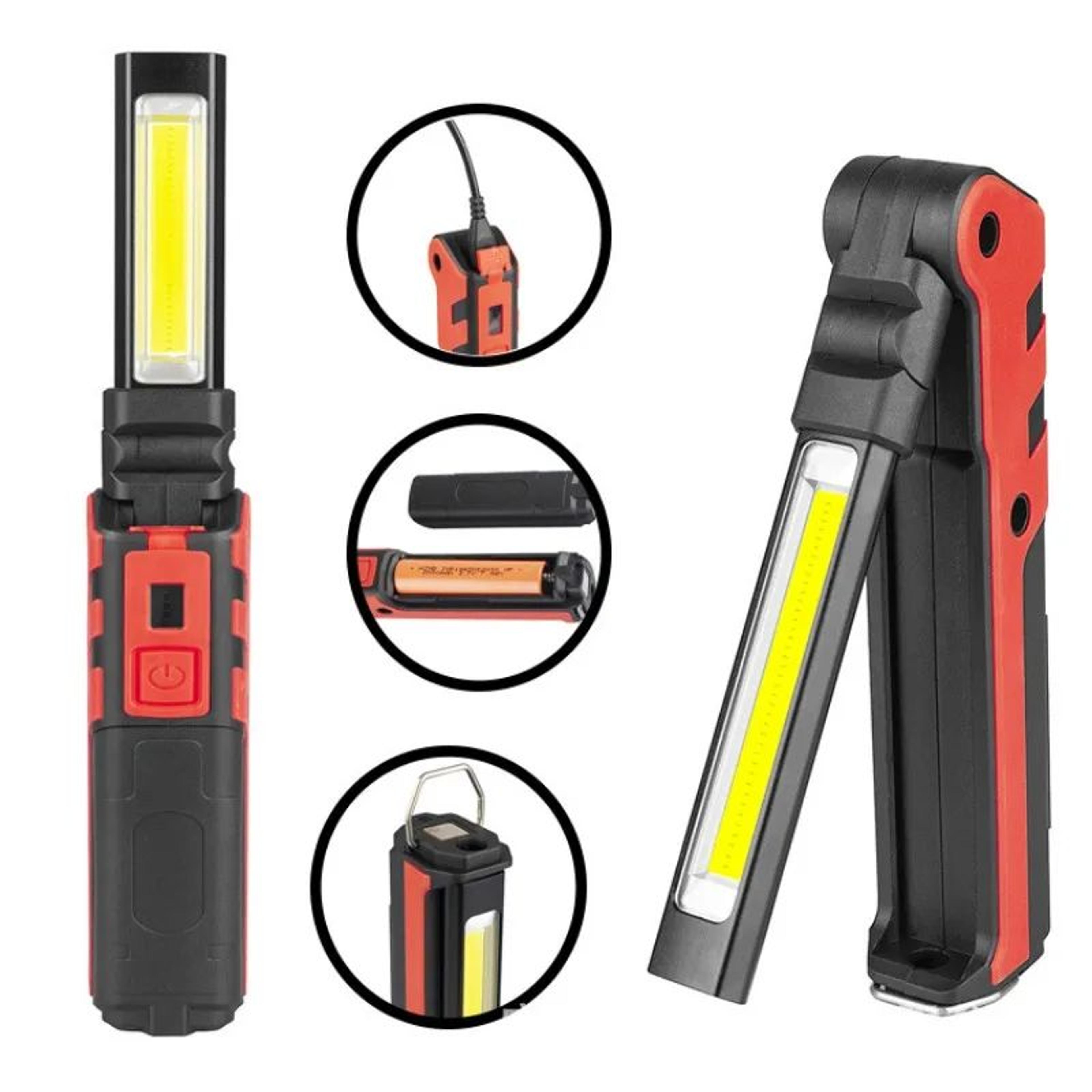 Rechargeable COB LED Work Light With Magnet Hook And Power Bank 15