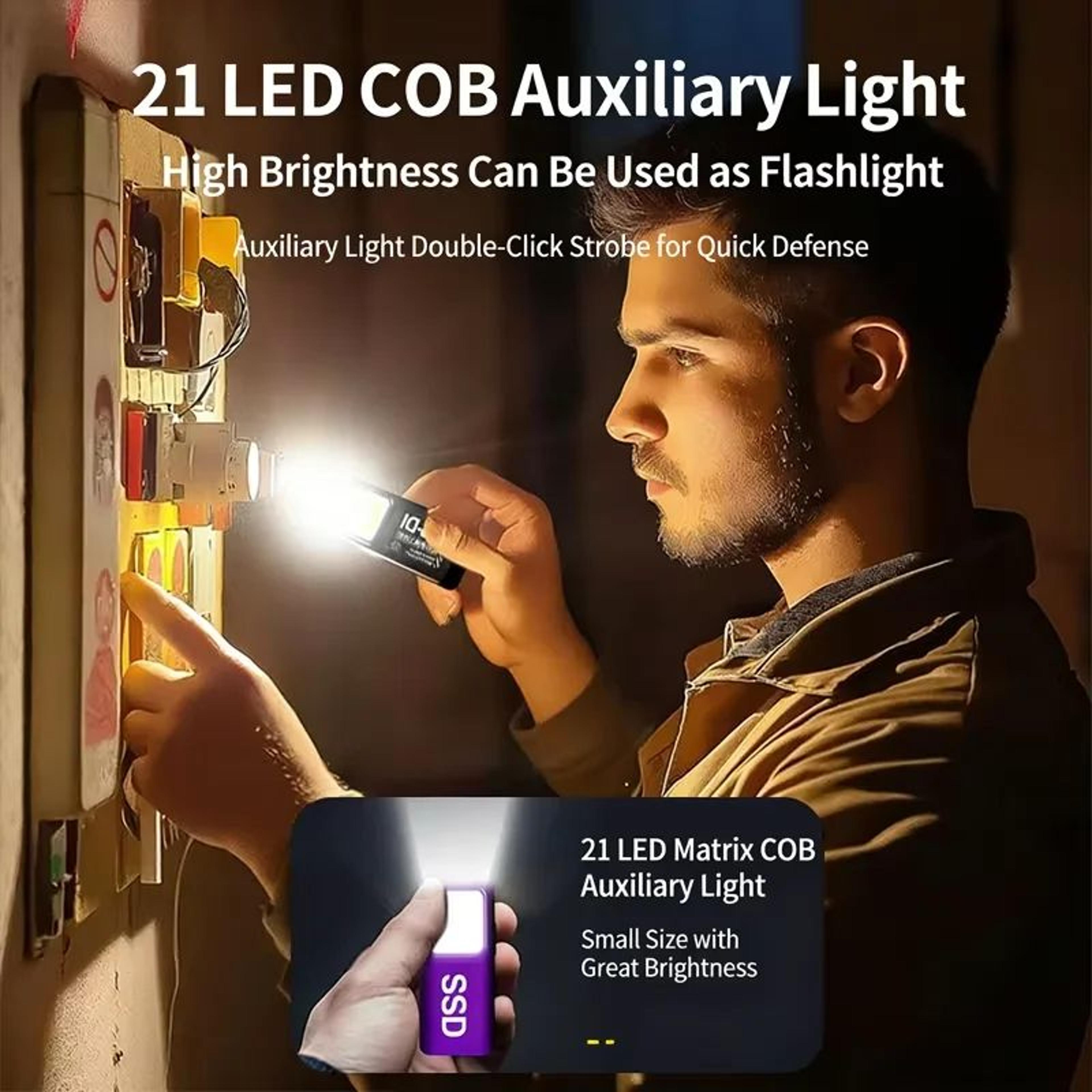 Mini Rechargeable COB LED Pocket Work Light With Clip And Magnet 2