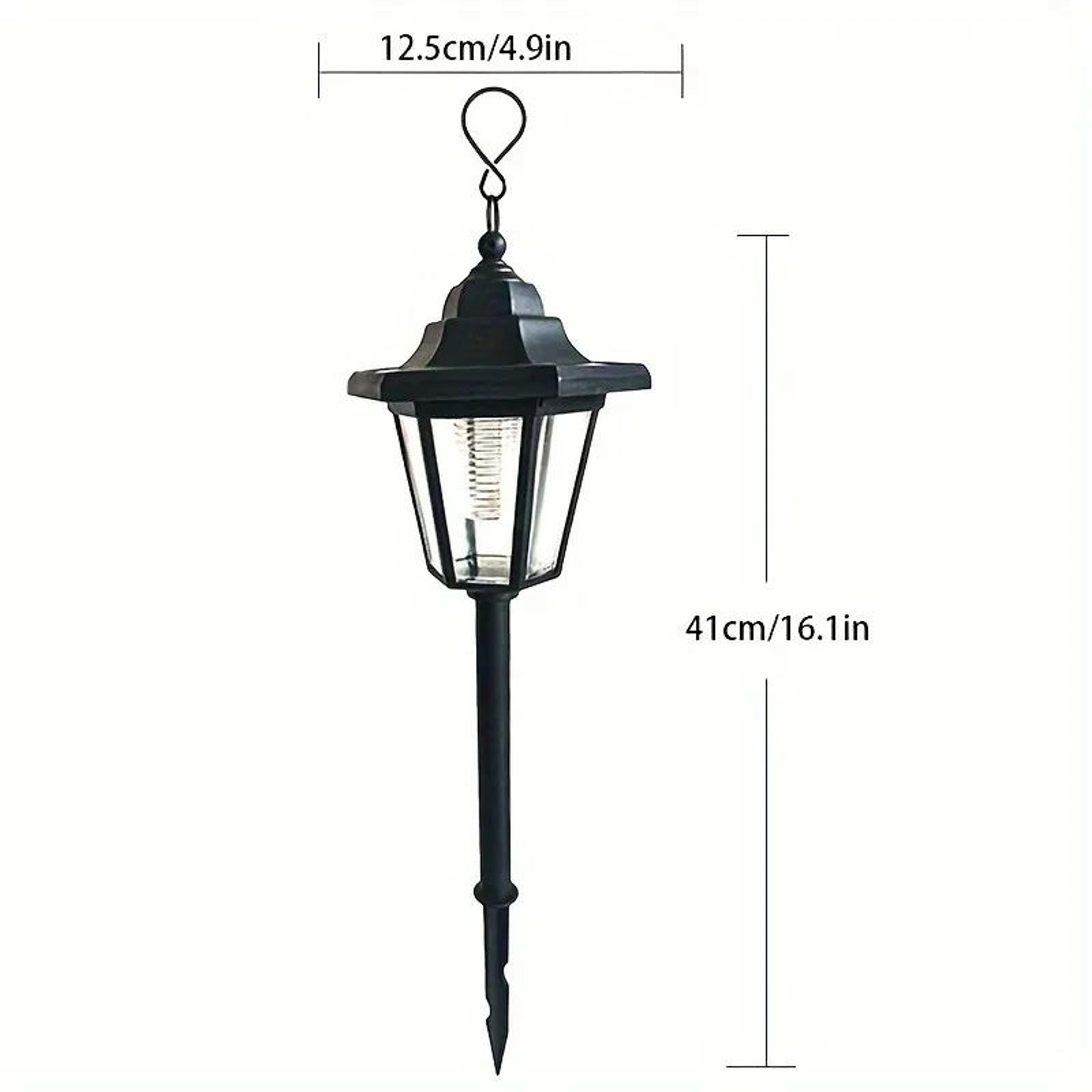 Vintage Hexagon Solar LED Garden Pathway Lights Set Of 2 1