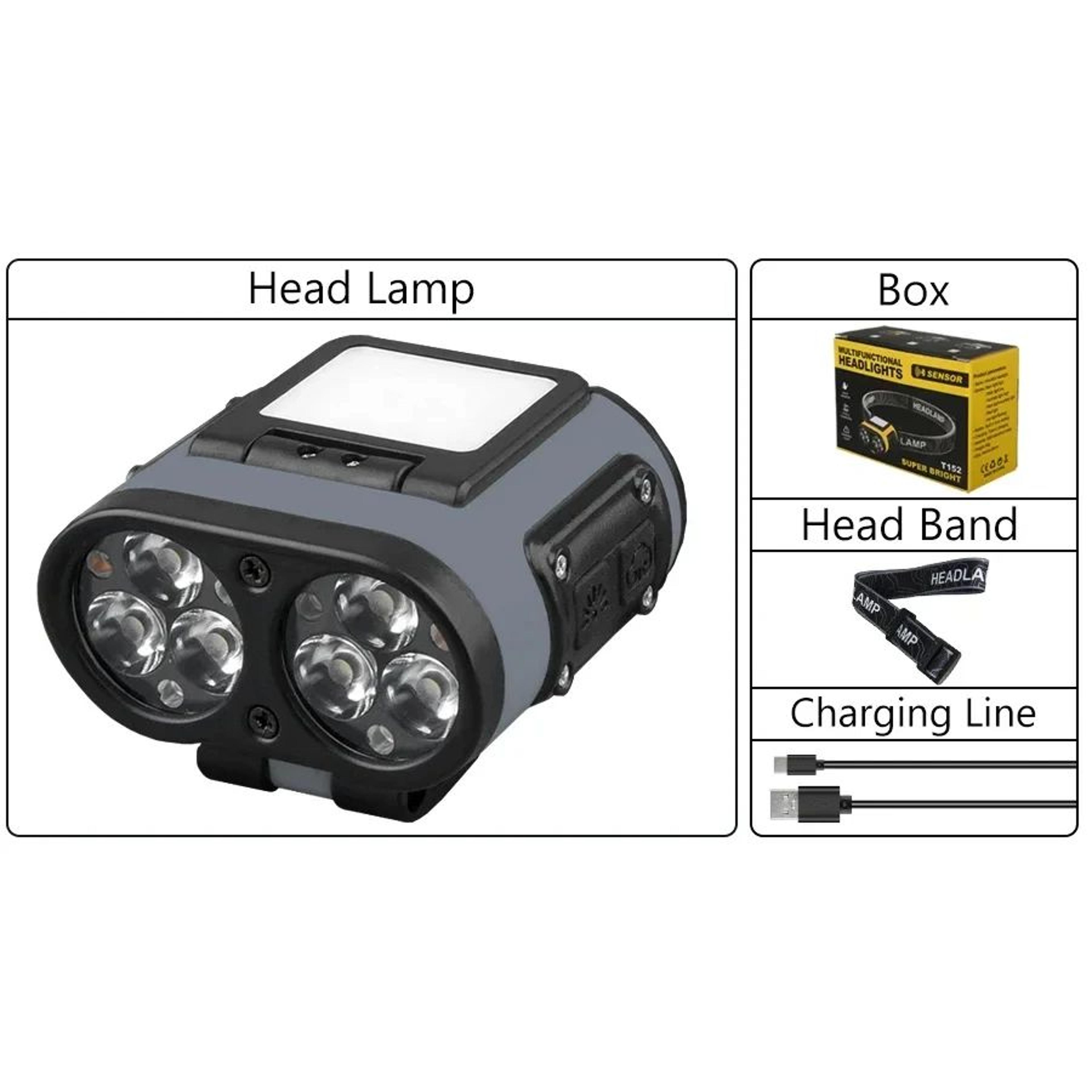 USB Rechargeable 6 LED Headlamp With 6 Lighting Modes 7